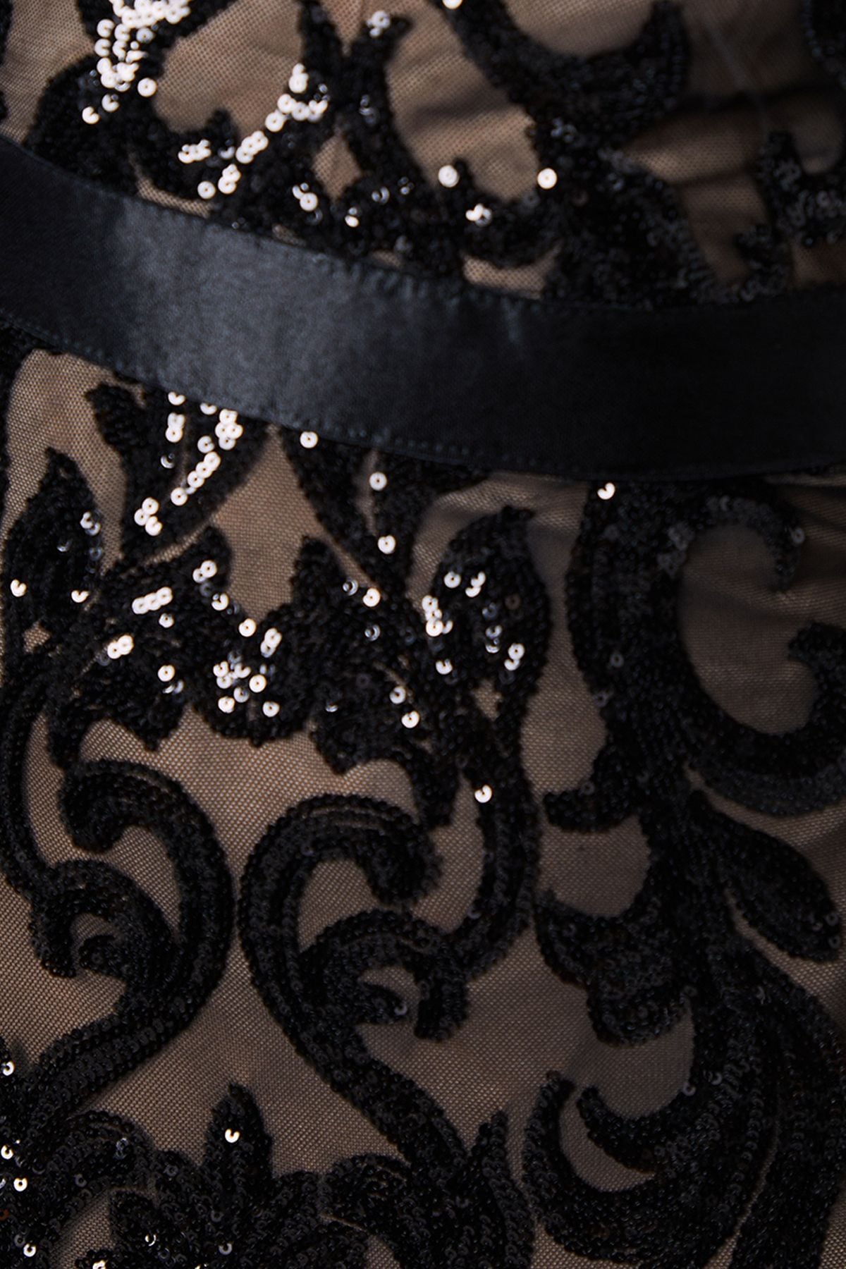 Coast Cap Sleeve Sequin Midi Dress Black image 5