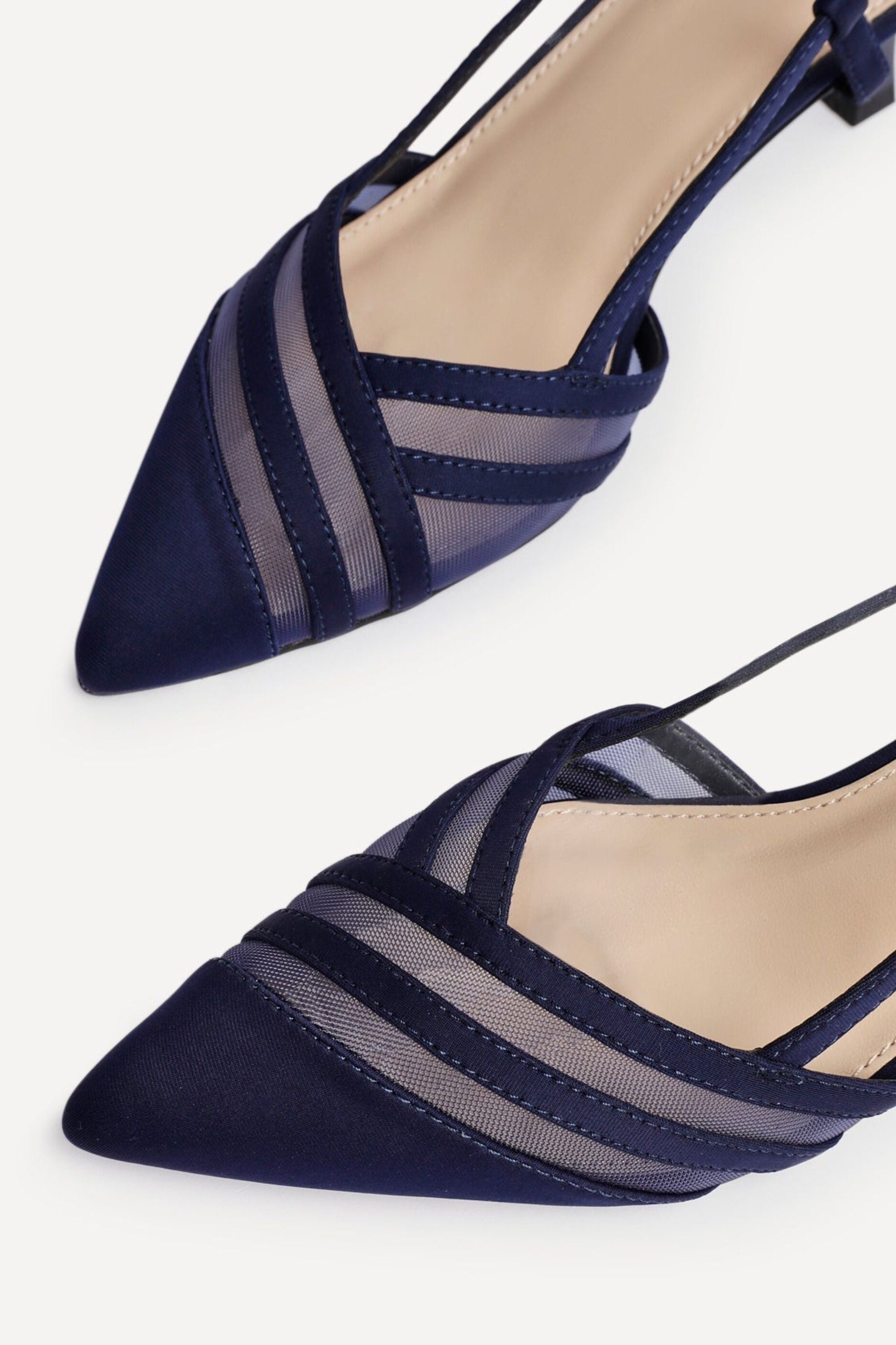 Linzi Milan Navy Scuba Mesh Slingback Court Heel image 4