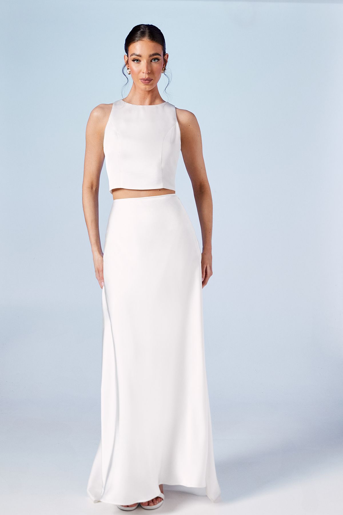 Oasis Satin Racer Bridal Top Ivory image 2