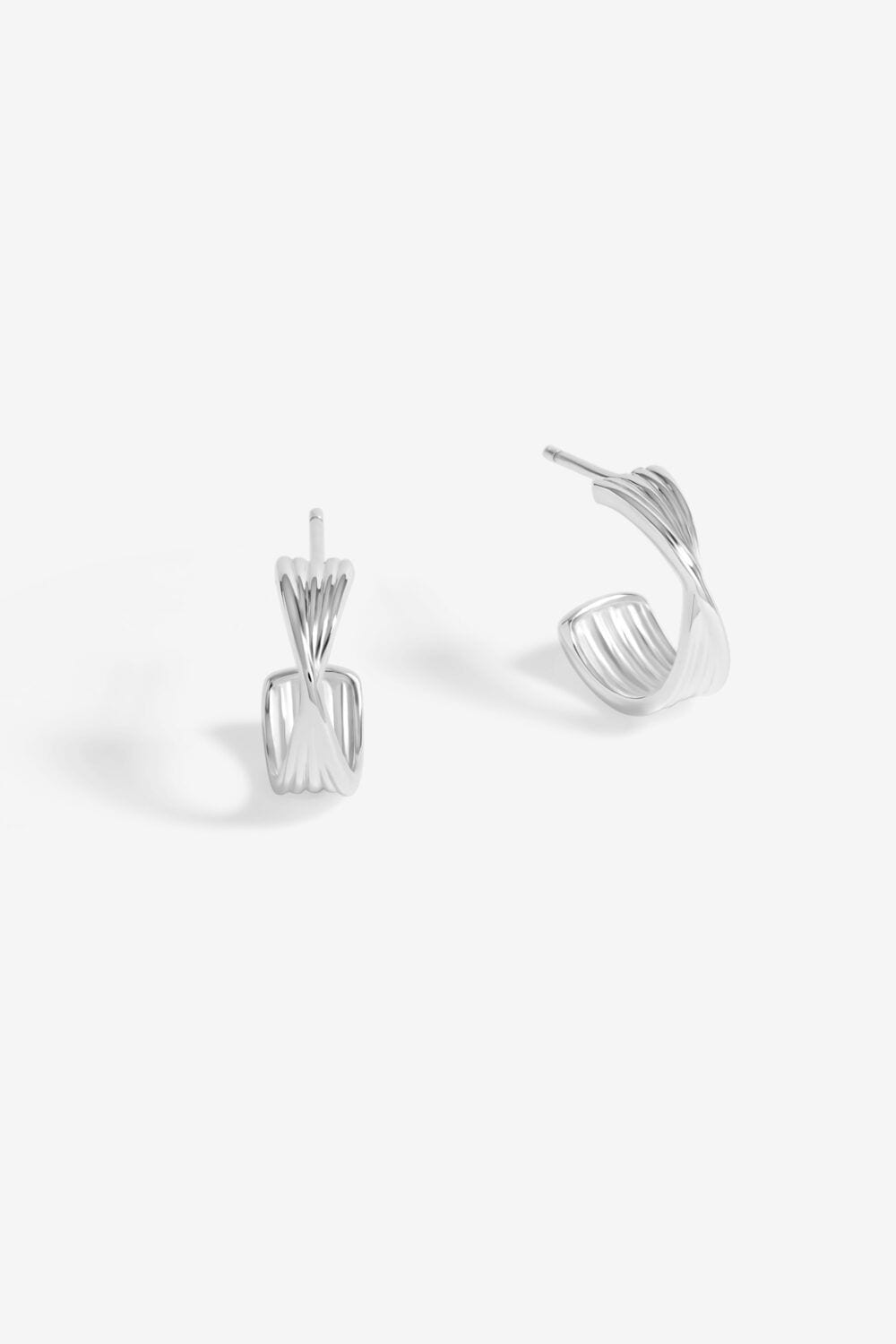 Simply Silver Sterling Silver 925 Polished Twist Hoop Earrings image 1