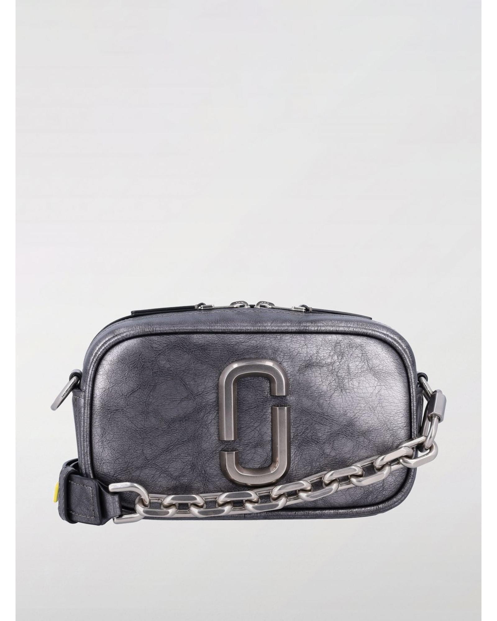 Marc Jacobs Snapshot Metallic Chain Bag Wo - Grey Clutch Bags