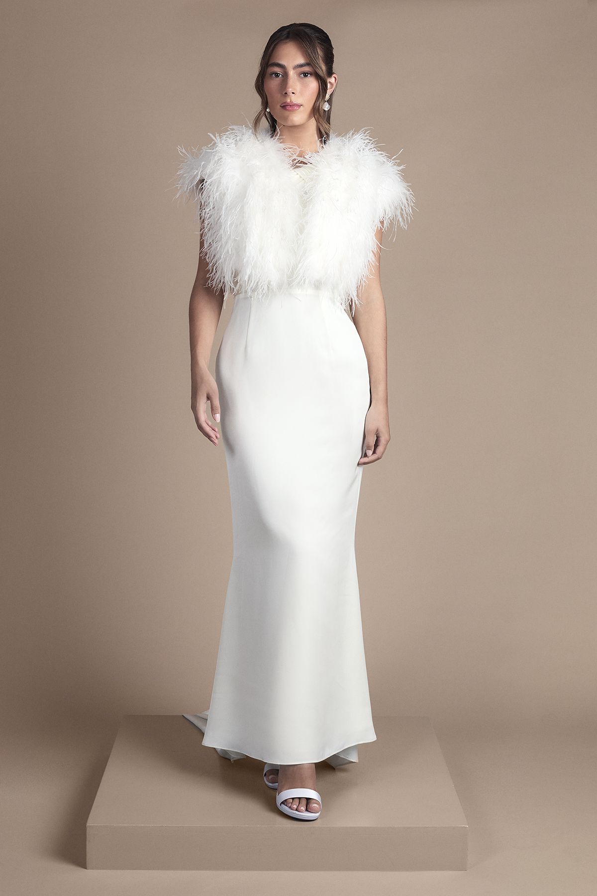 Coast Feather Bridal Bolero Cover Up Ivory image 2