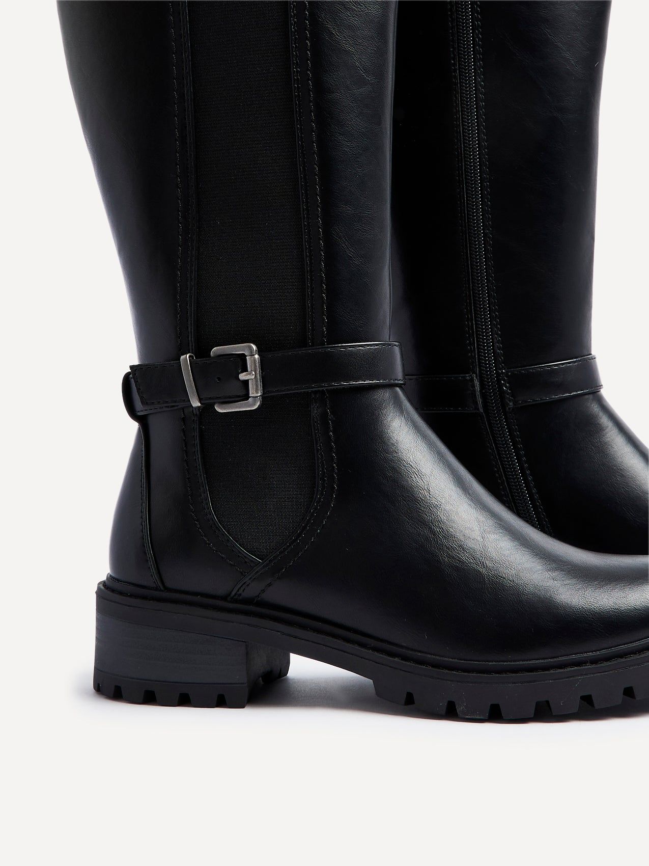 Linzi Gilded Black Faux Leather High Leg Boot image 4