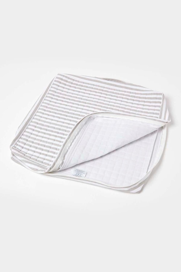 Homescapes Quilted Cotton Armchair Booster Cushion Cover