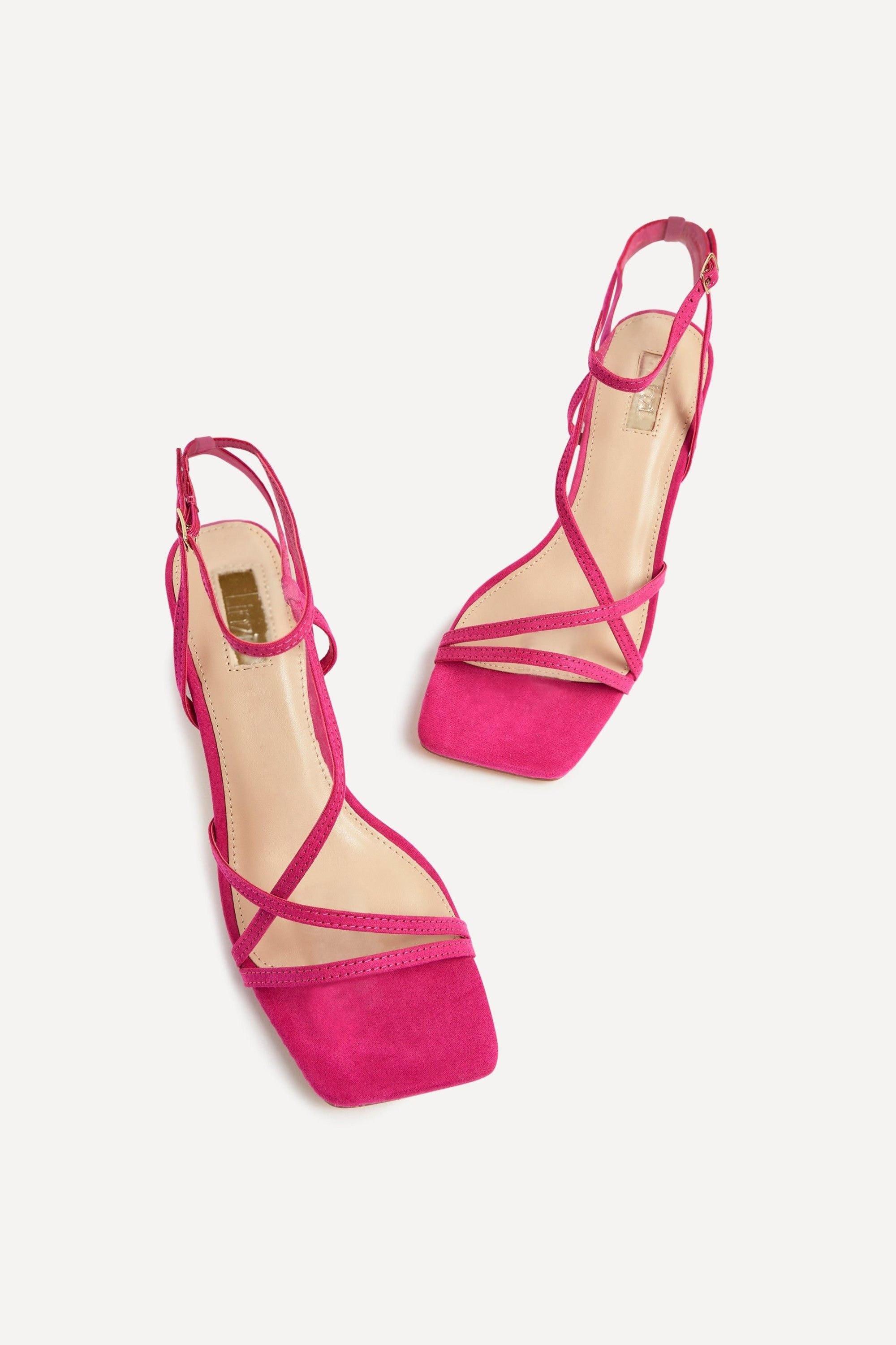 Linzi Memphis Pink Faux Suede Crossover Slingback Block Heeled Sandal image 4