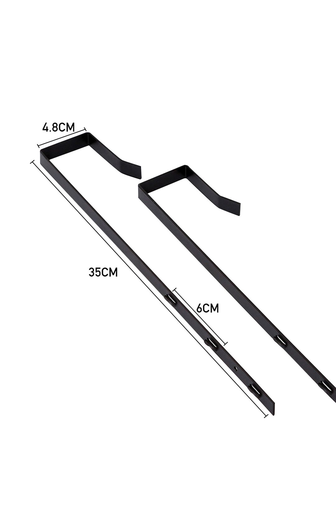 Living and Home 28x78cm Black Metal Frame Wall-Mounted Mirror with Hooks & for Door, Bedroom & Dorm Use image 8