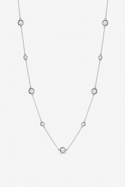 Jon Richard Silver Plated Cubic Zirconia Bezel Necklace