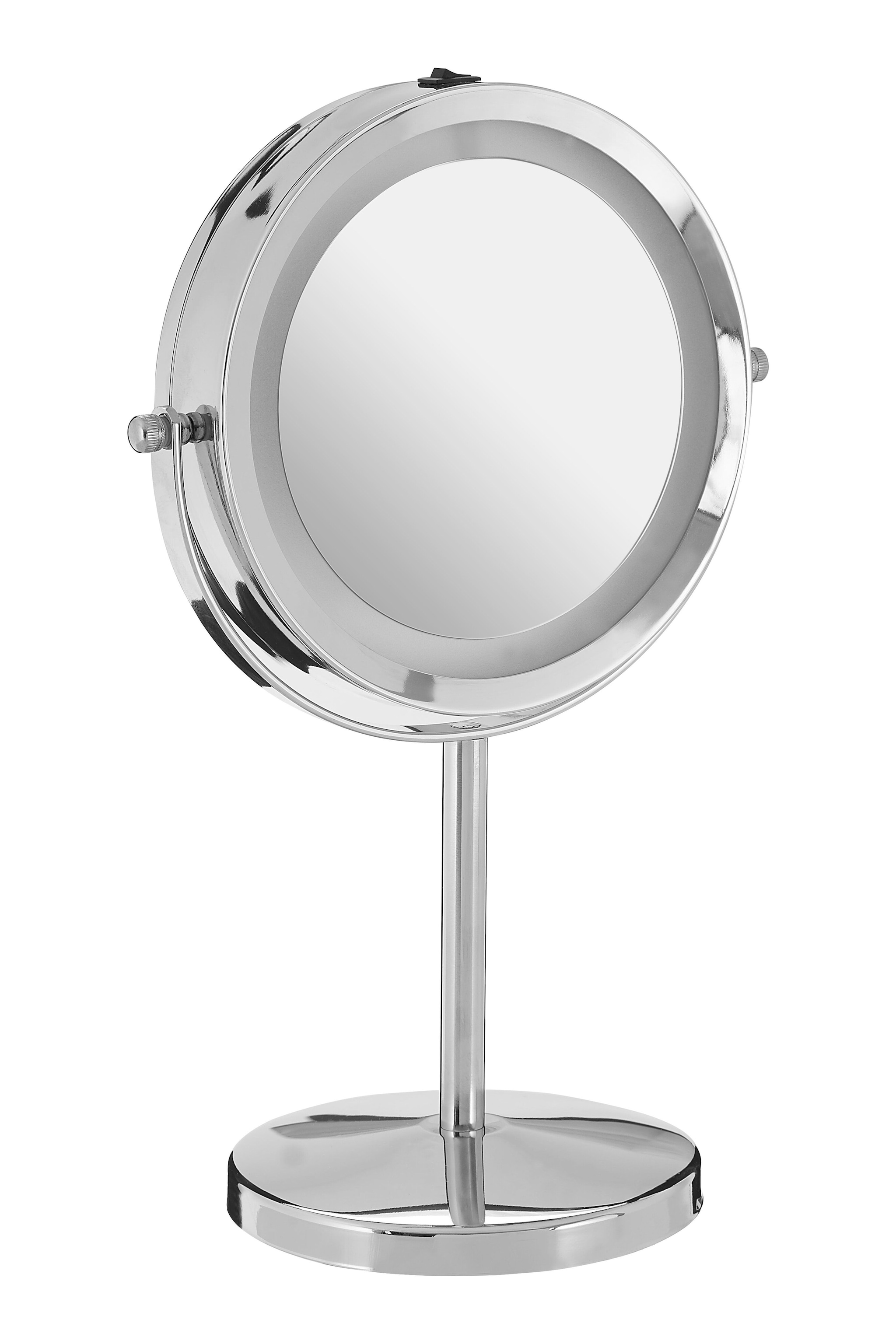 Orsina Stunning LED Backlit Table Mirror With Sling Stand, Chrome Mirror For Shaving, Dressing Table, Vanity Mirror image 2
