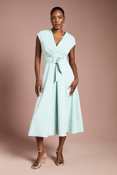 Coast Belted Crepe Dress Mint