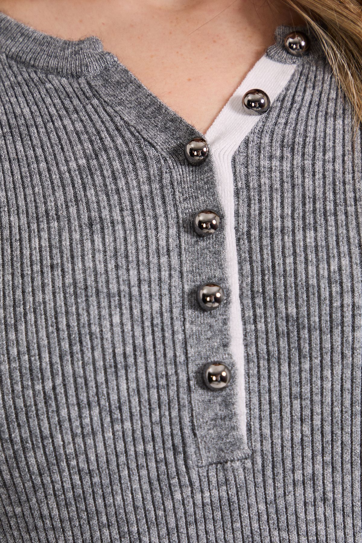 Dorothy Perkins Charcoal Henley Crew Knitted Midi Dress Charcoal image 5