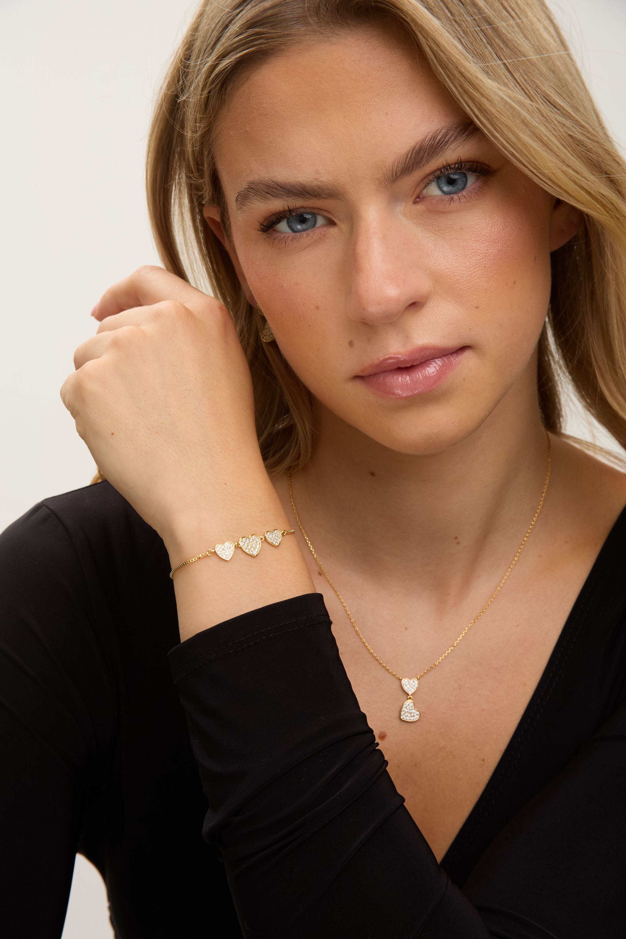 Jon Richard 18K Gold Plated Micro Pave and Heart Necklace image 2