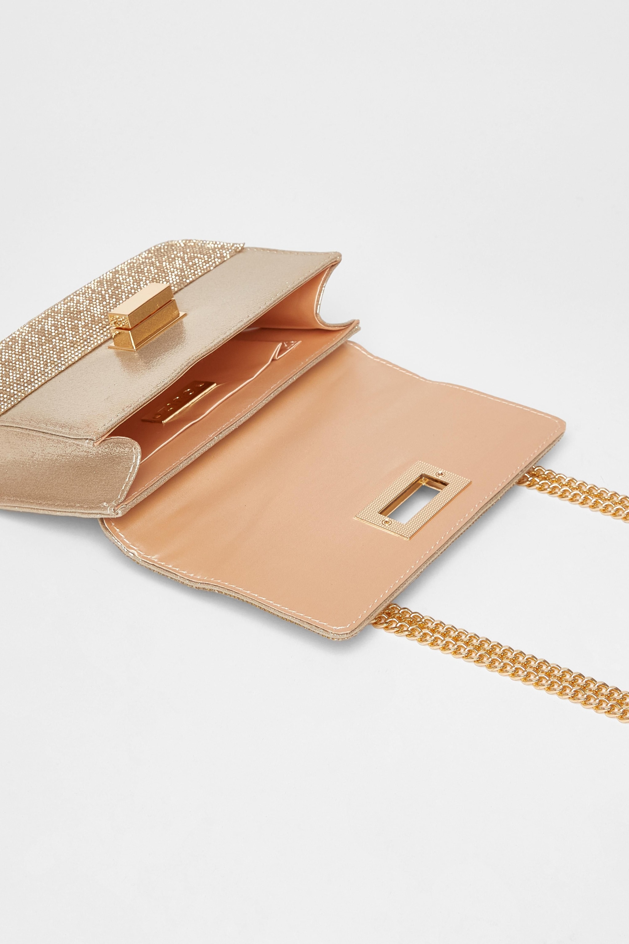 Quiz Gold Diamante Crossbody Bag image 2