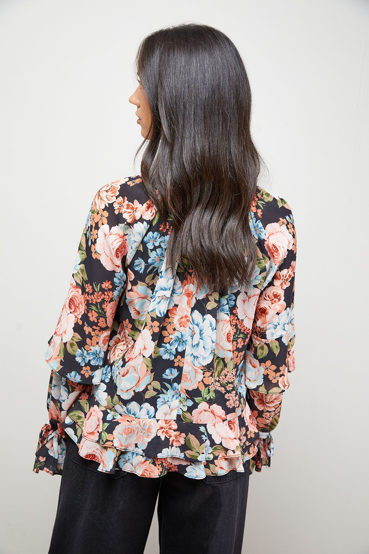 Oasis Boho Ruffle Top Multi image 3