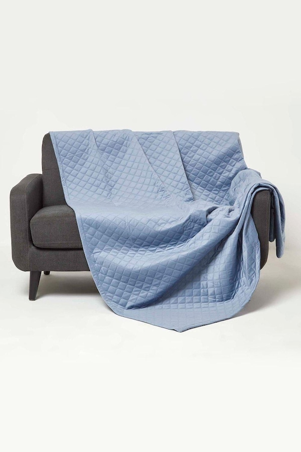 Homescapes Diamond Quilted Velvet Throw