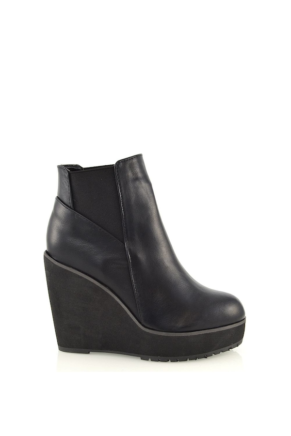 XY London 'Roweena' High Wedge Heel Platform Ankle Boots
