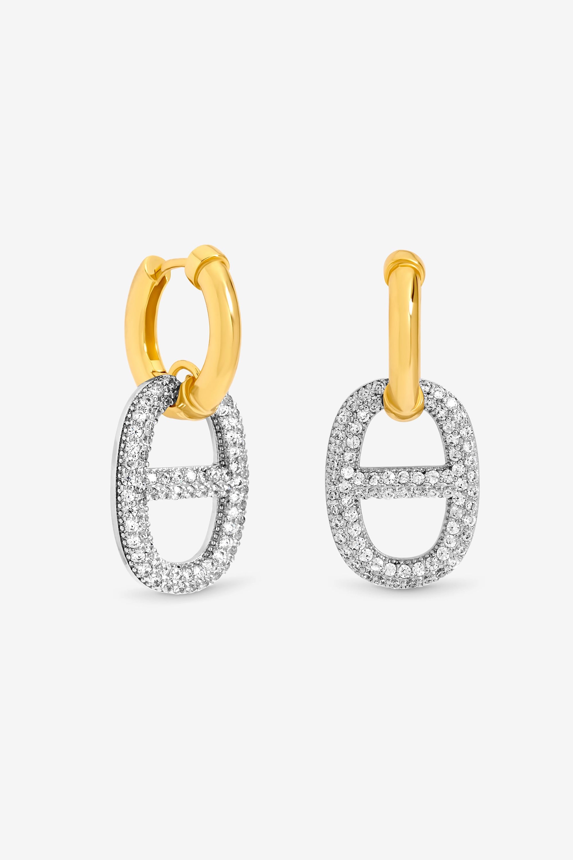 Jon Richard 18K Gold Plated and Crystal Link Drop Earrings image 1