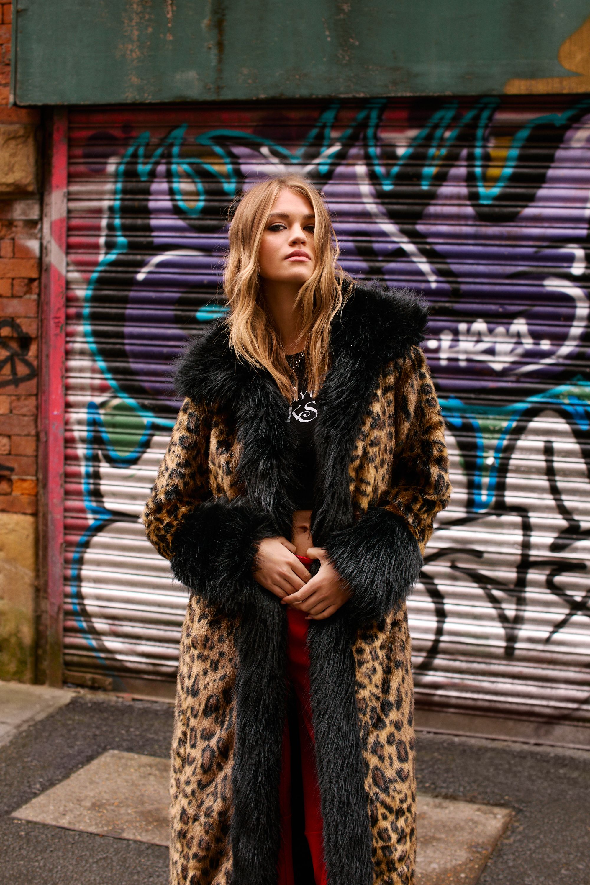 NastyGal Leopard Faux Fur Longline Coat Brown image 5