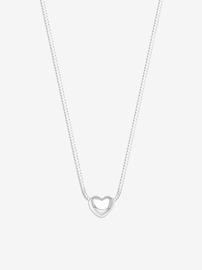 Simply Silver Simply Silver Sterling Silver 925 Puff Heart Threaded Chain Necklace