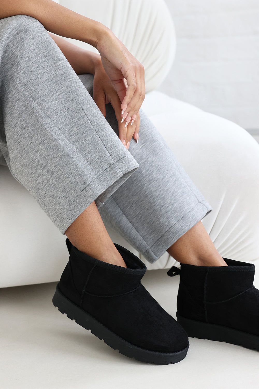 Where's That From 'Taliah' Mini Faux-Suede Fur Lined Ankle Slipper Boots image 3