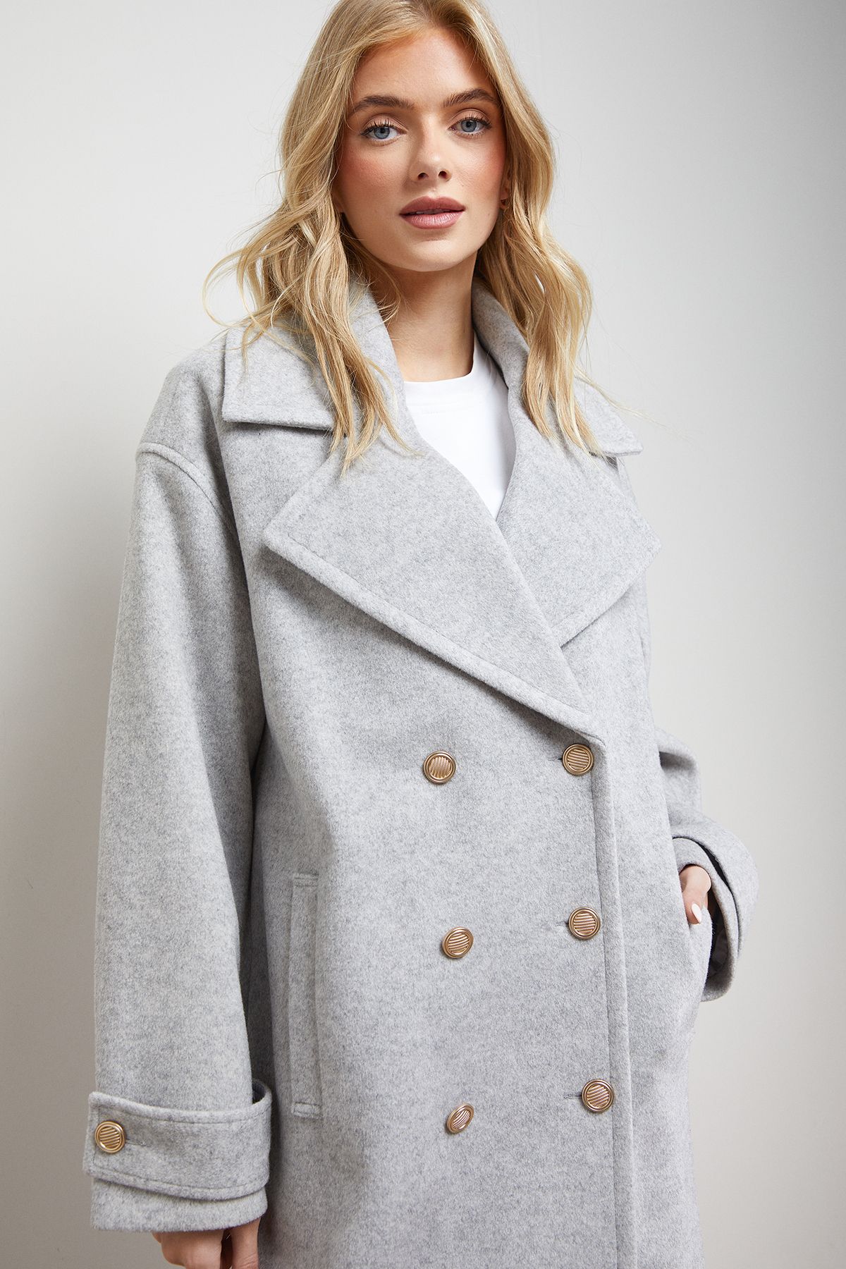 Oasis Relaxed Tailored Coat Charcoal image 4