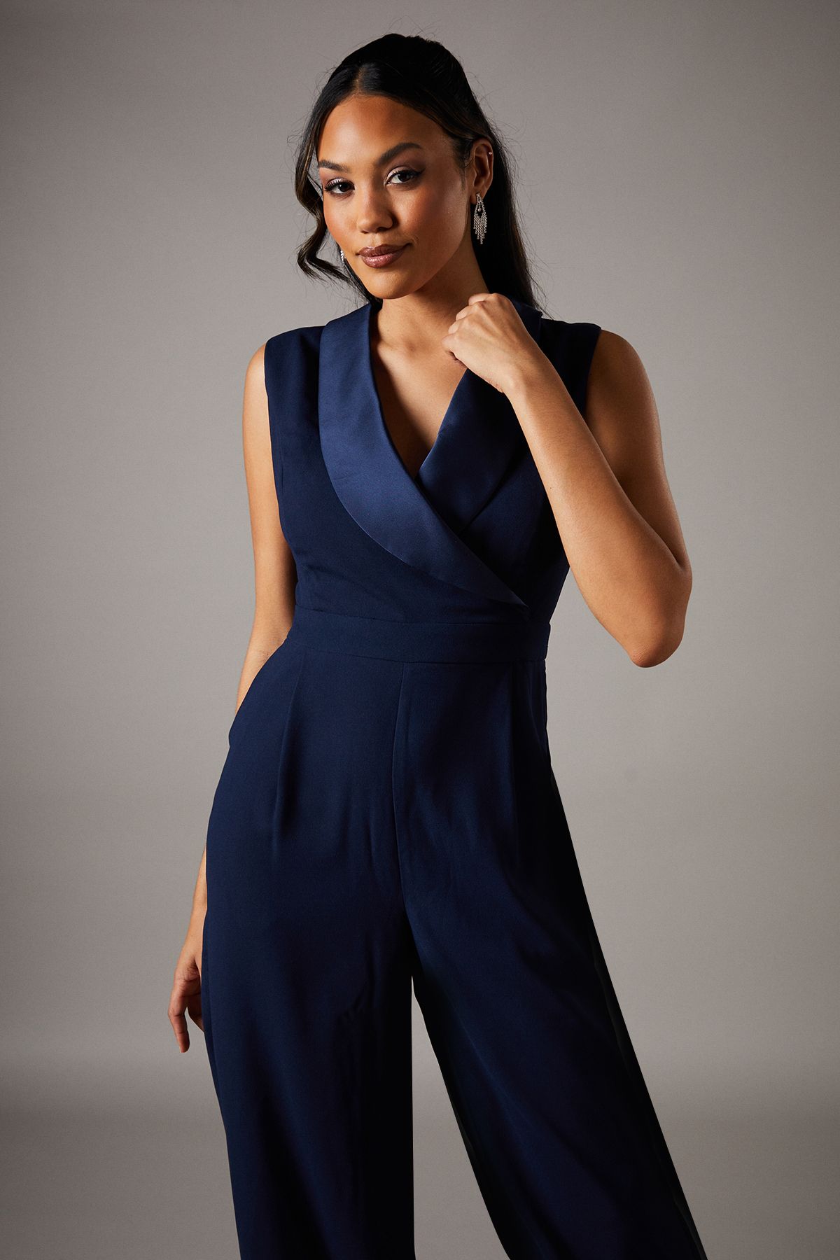 Coast Crepe Wrap Jumpsuit Navy image 2