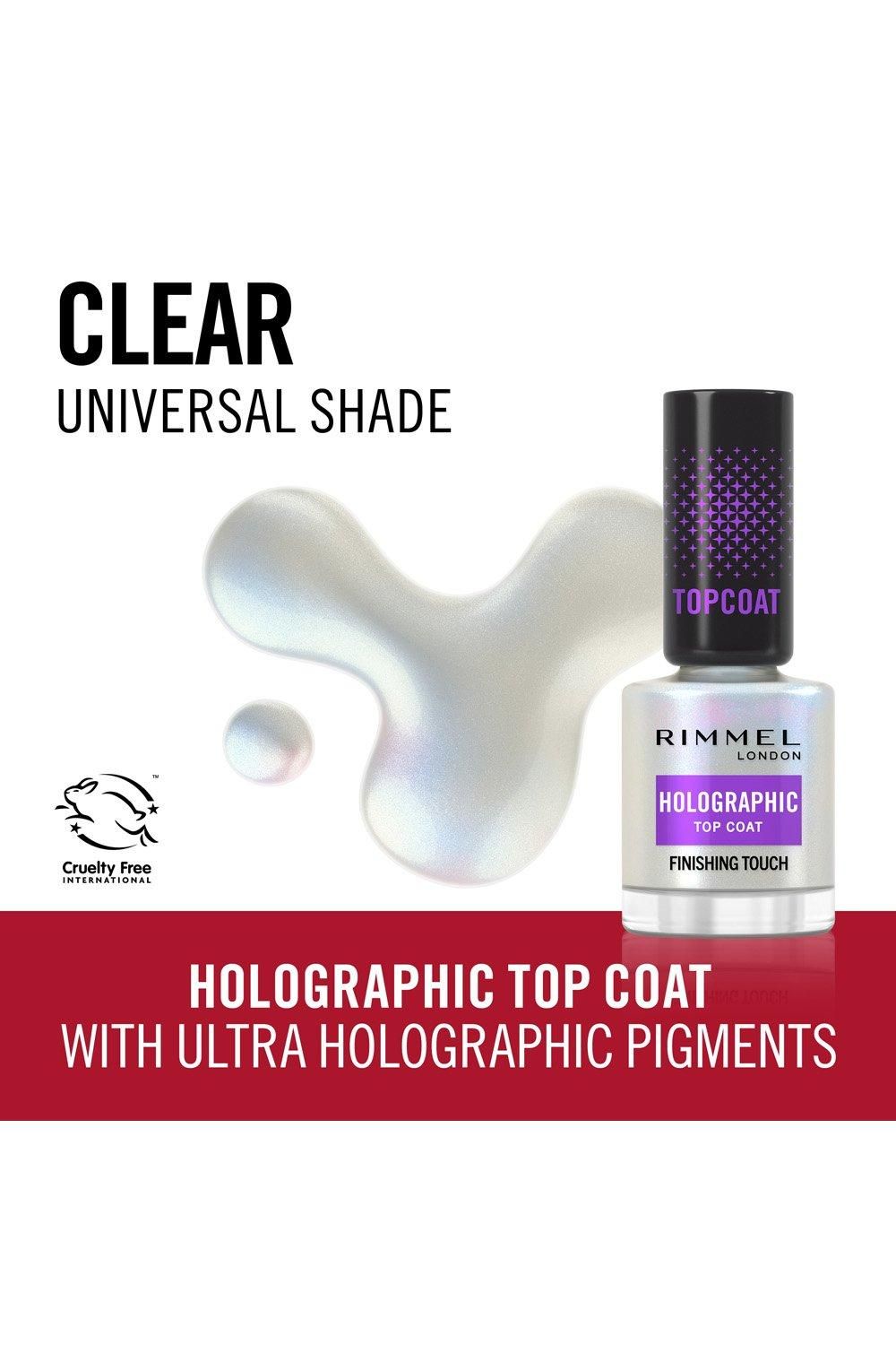 Rimmel London Holographic Nail Polish Top Coat Multi image 2
