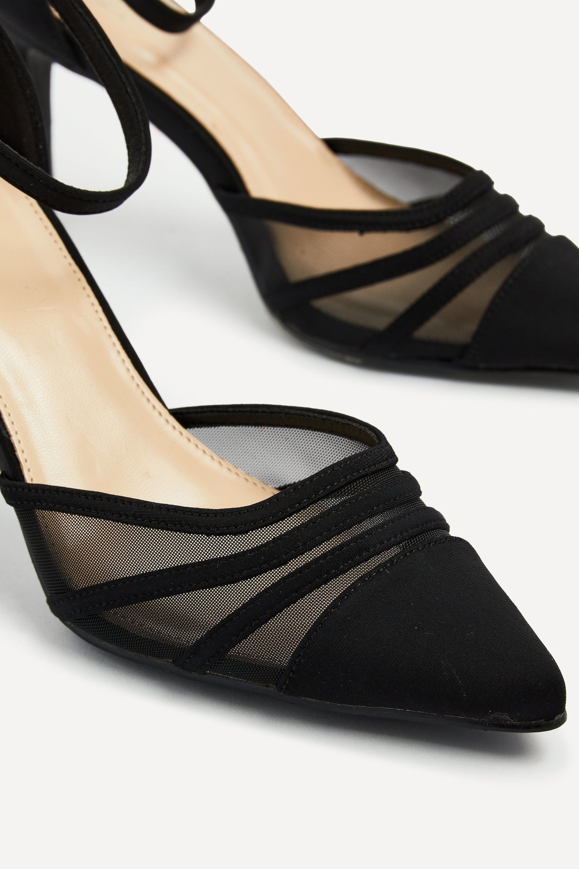 Linzi Serri Black Lycra Mesh Court Heel image 4