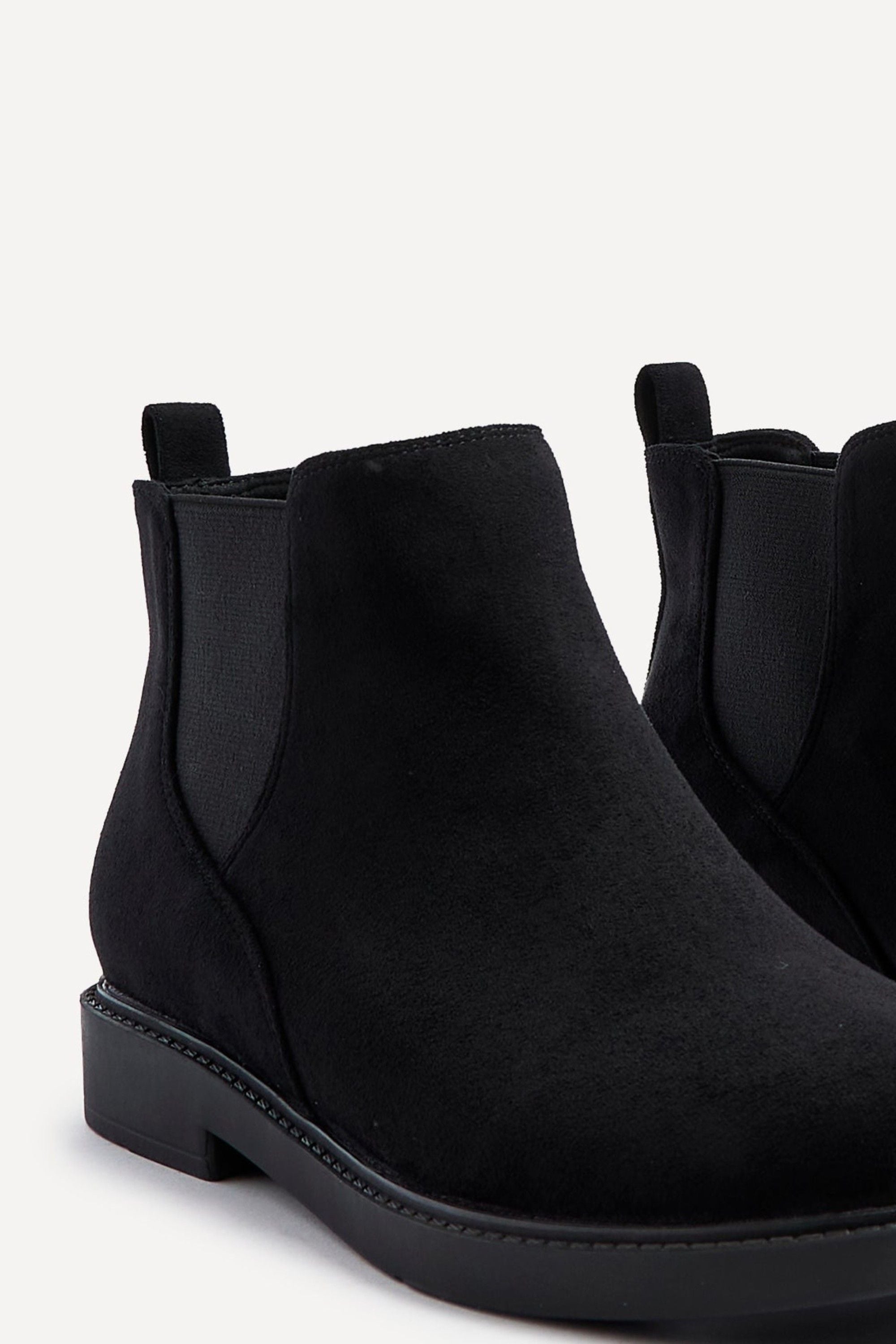 Linzi Fauna Wide Fit Black Faux Suede Classic Chelsea Boot image 4