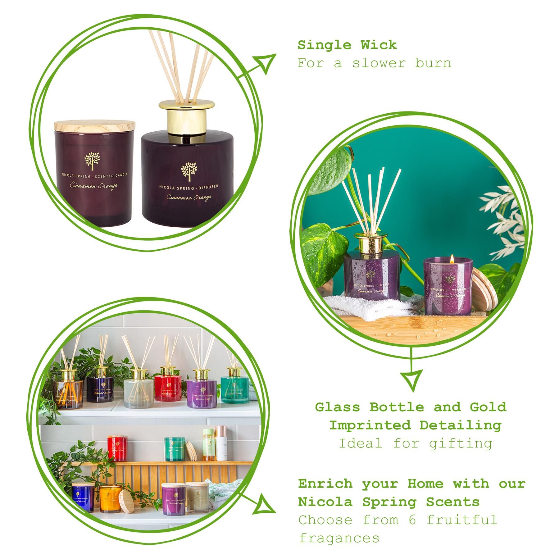 Nicola Spring Cinnamon Orange Candle & Diffuser Gift Set - 130g Jar + 200ml Diffuser image 4