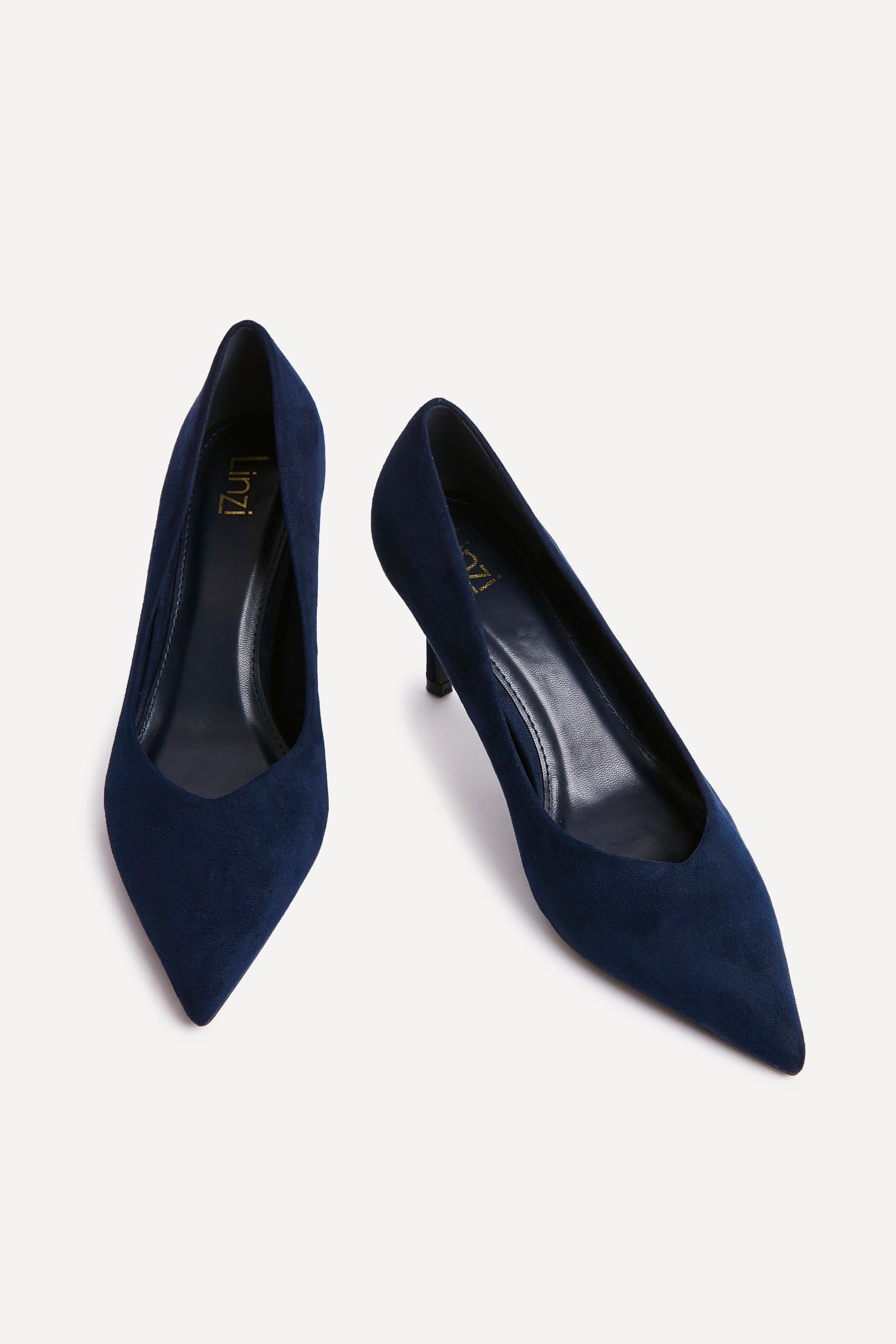 Linzi Classic Navy Faux Suede Court Heels image 5