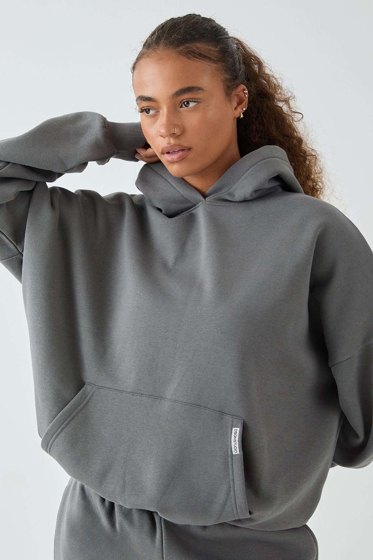 DSGN Studio DSGN Studio Oversized Over The Head Hoodie Charcoal