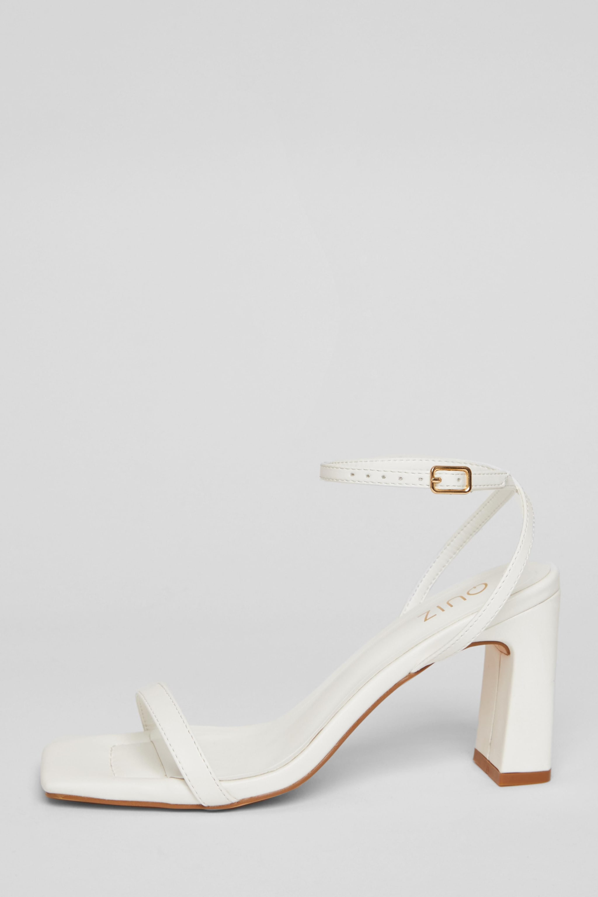 Quiz White Barely There Block Heels image 3