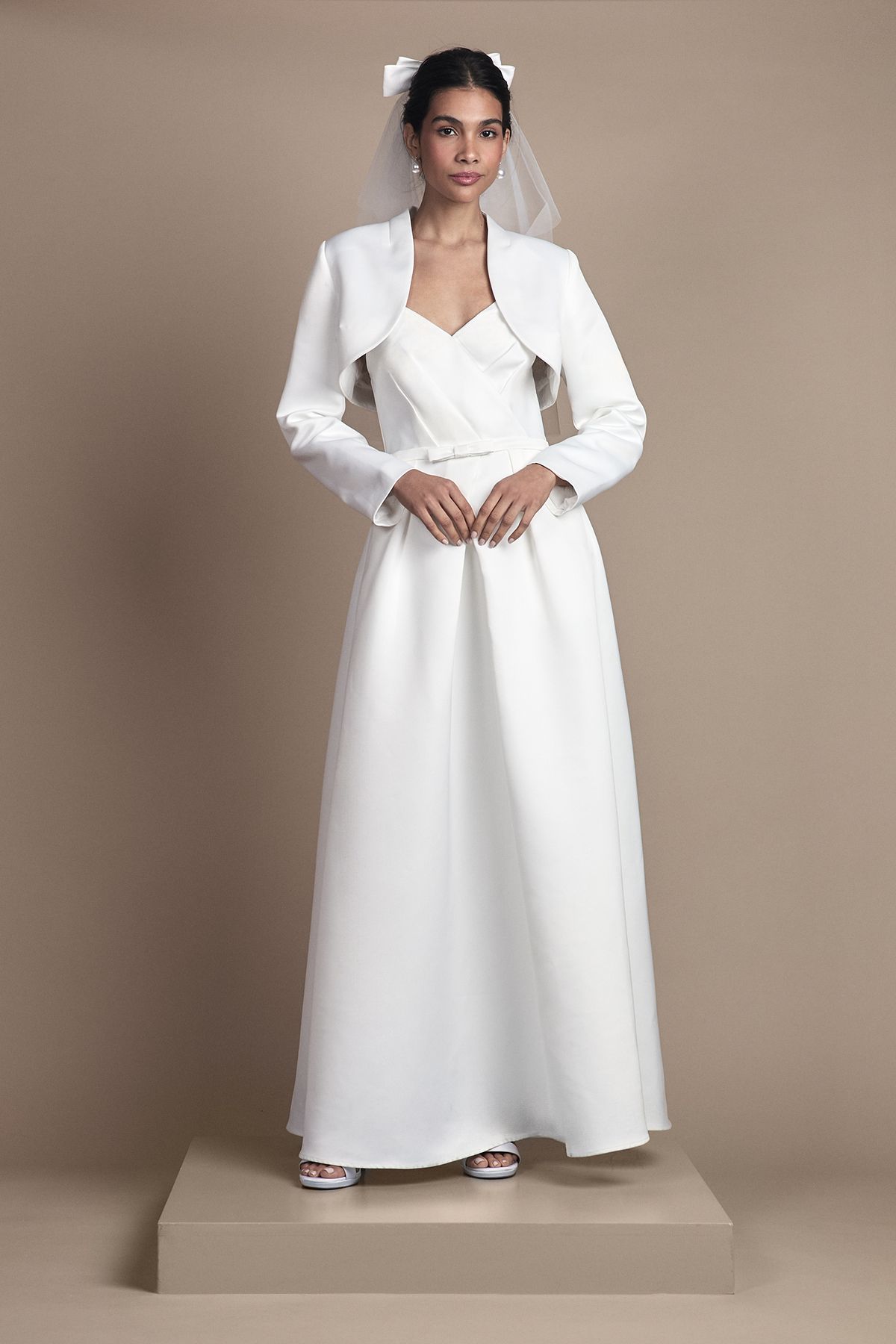 Coast Satin Bridal Bolero Jacket Ivory image 2