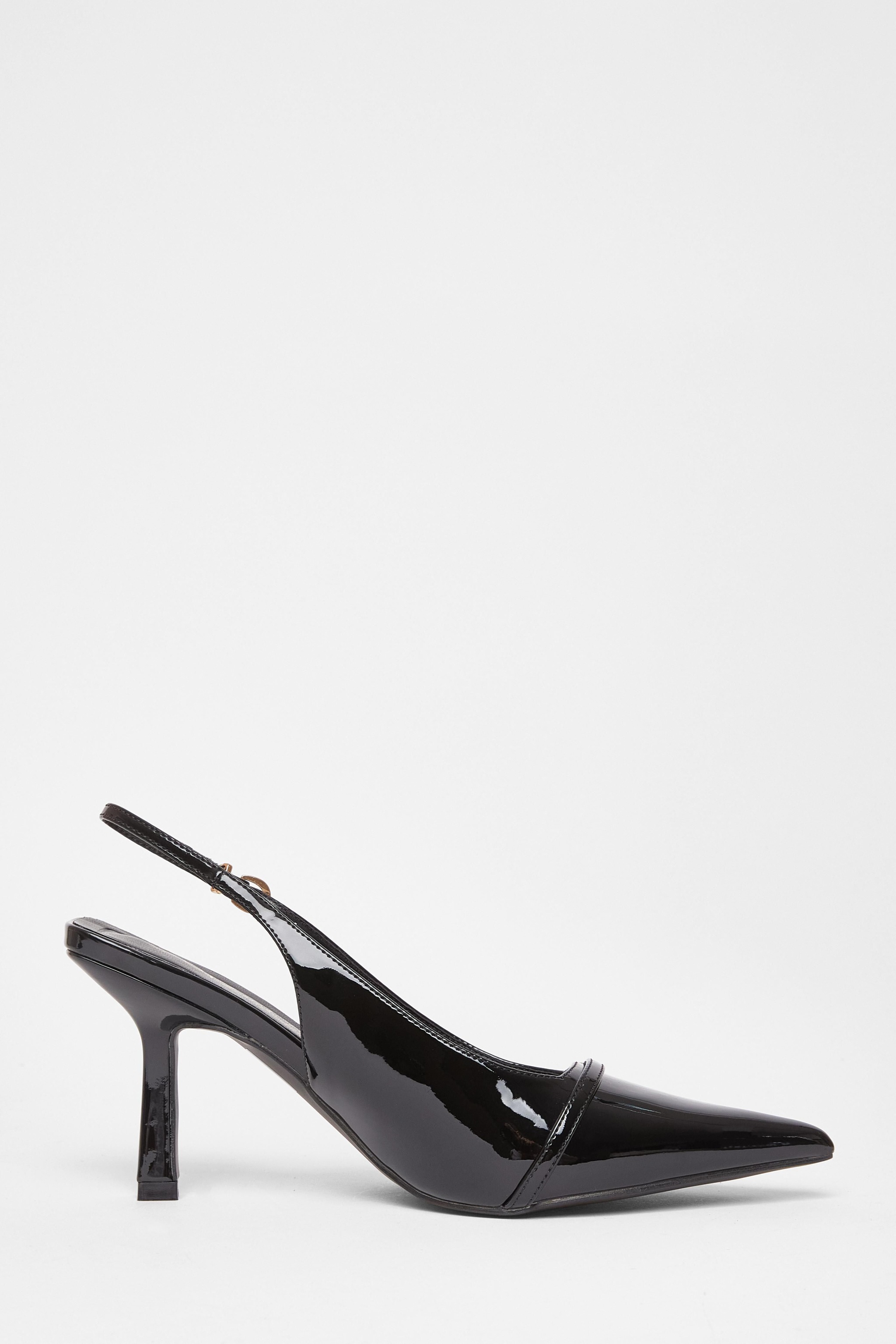 Quiz Black Wide Fit Slingback Court Heels image 5