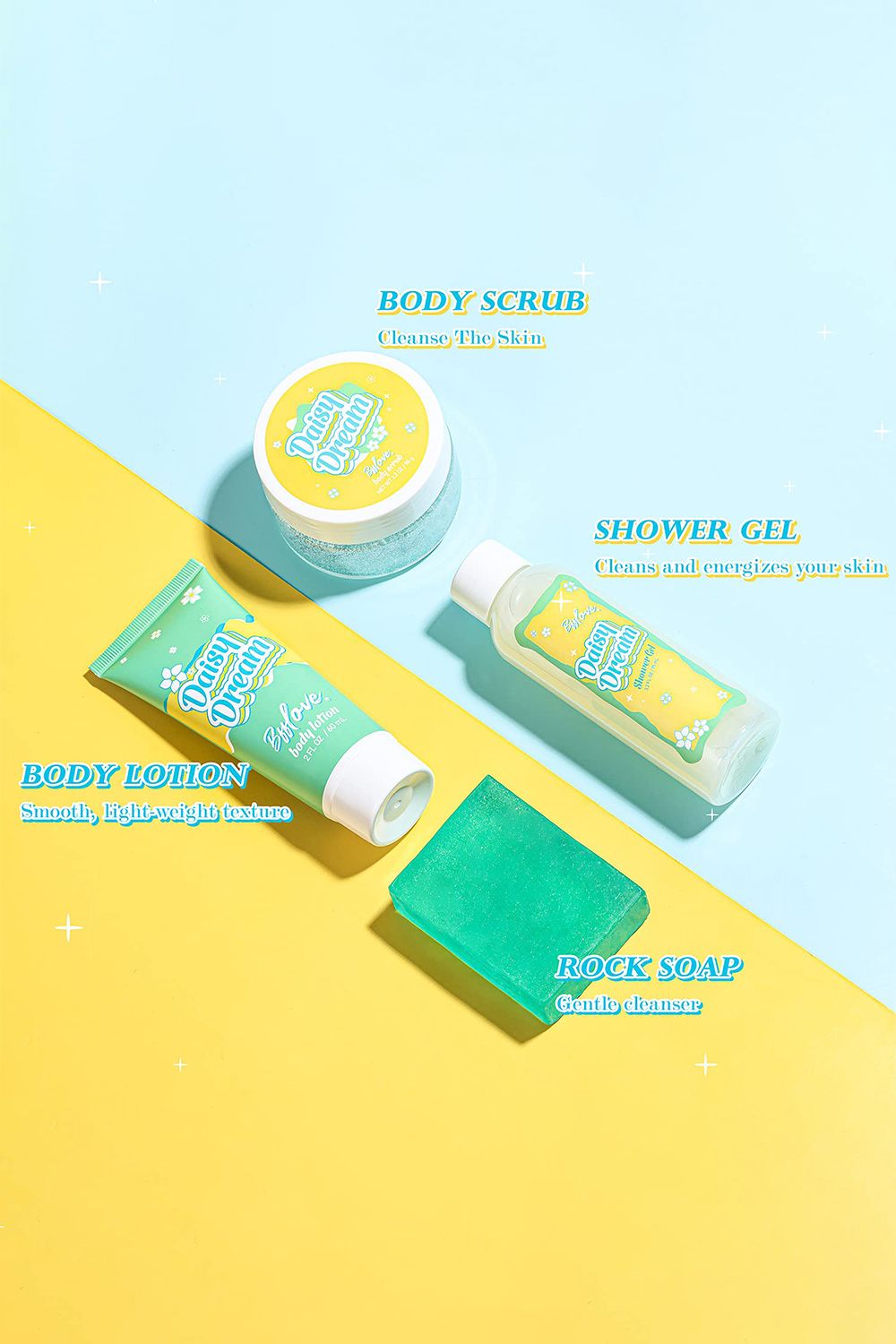 Living and Home 9Pcs Spa Gift Baskets Daisy Scent Toiletry Set Summer Travel Skincare Kit image 2