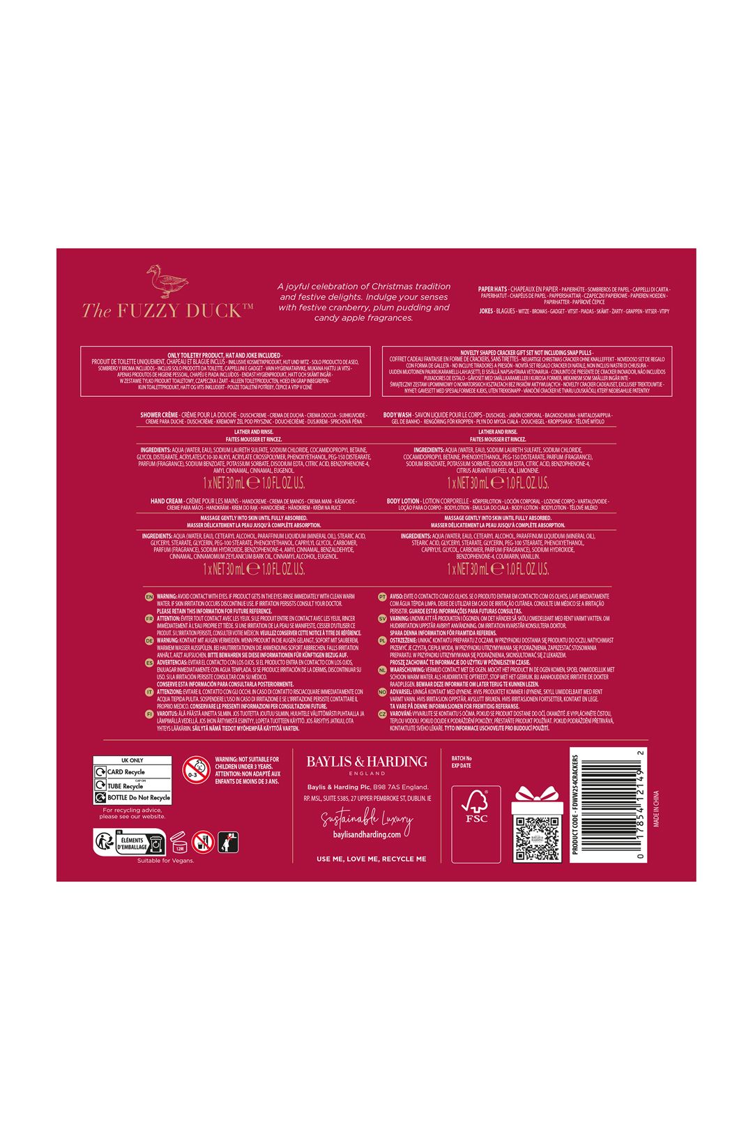 Baylis & Harding The Fuzzy Duck Winter Wonderland Decorative Crackers Gift Set Multi image 8