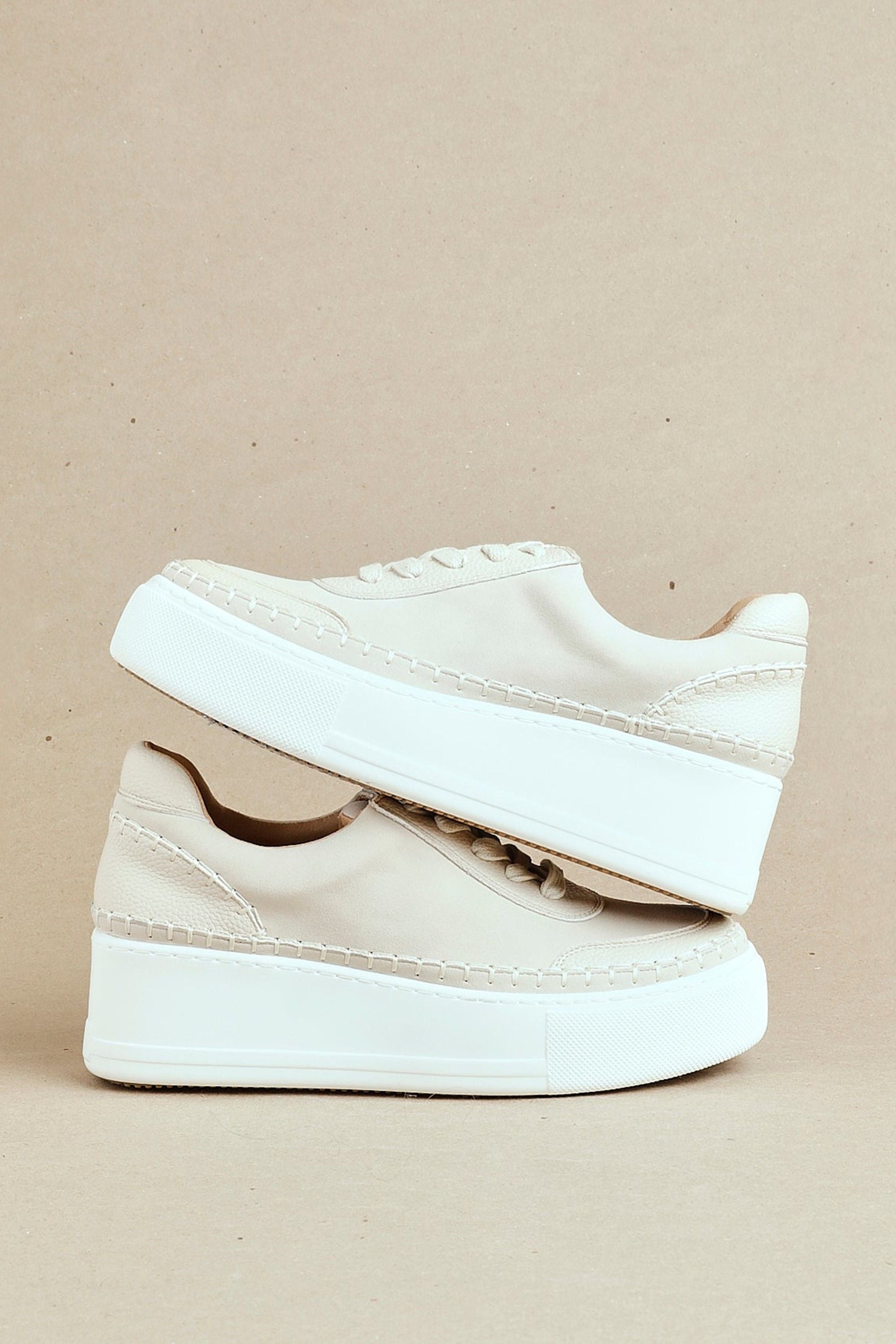 Linzi Harlem Nude Faux Suede and Leather Platform Trainer image 7