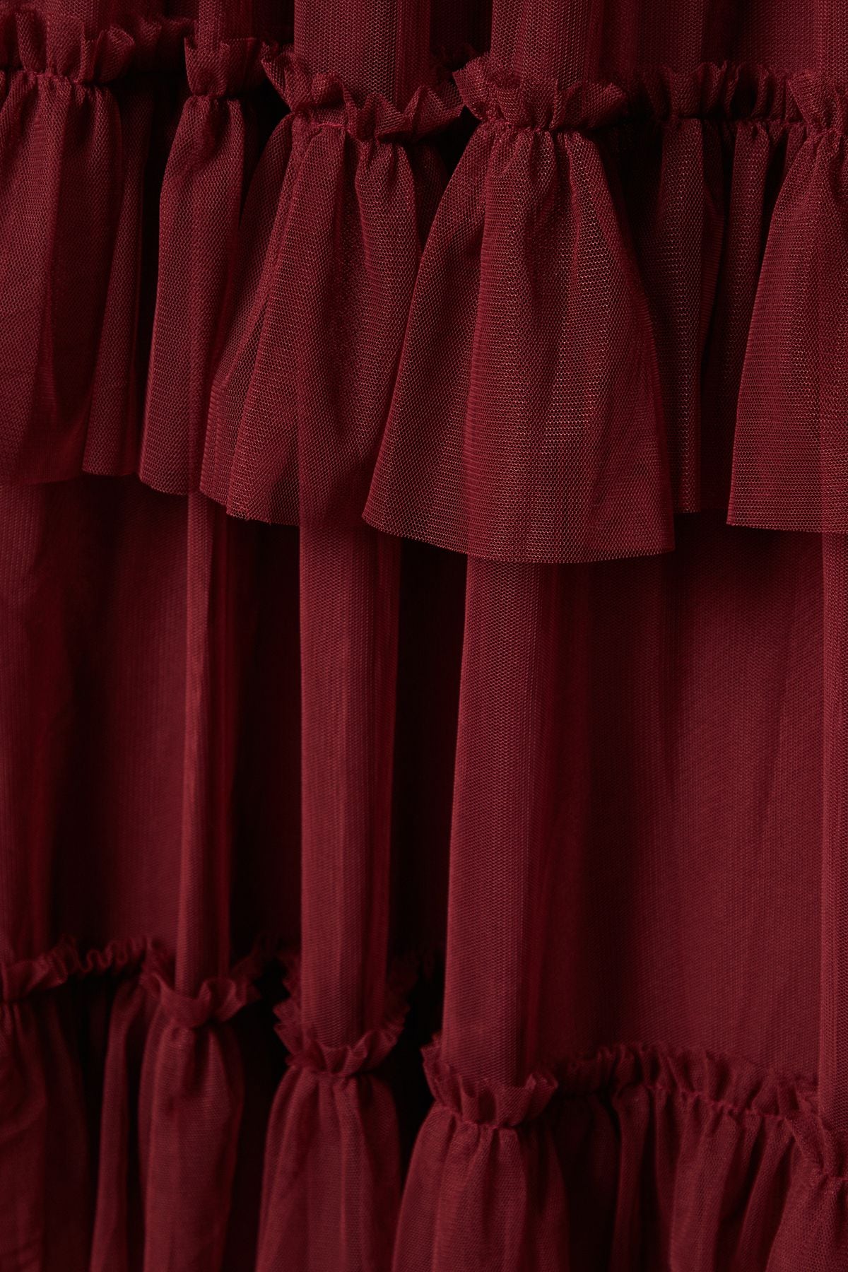 Oasis Pleated Mesh One Shoulder Tiered Maxi Bridesmaid Maxi Dress Berry image 5