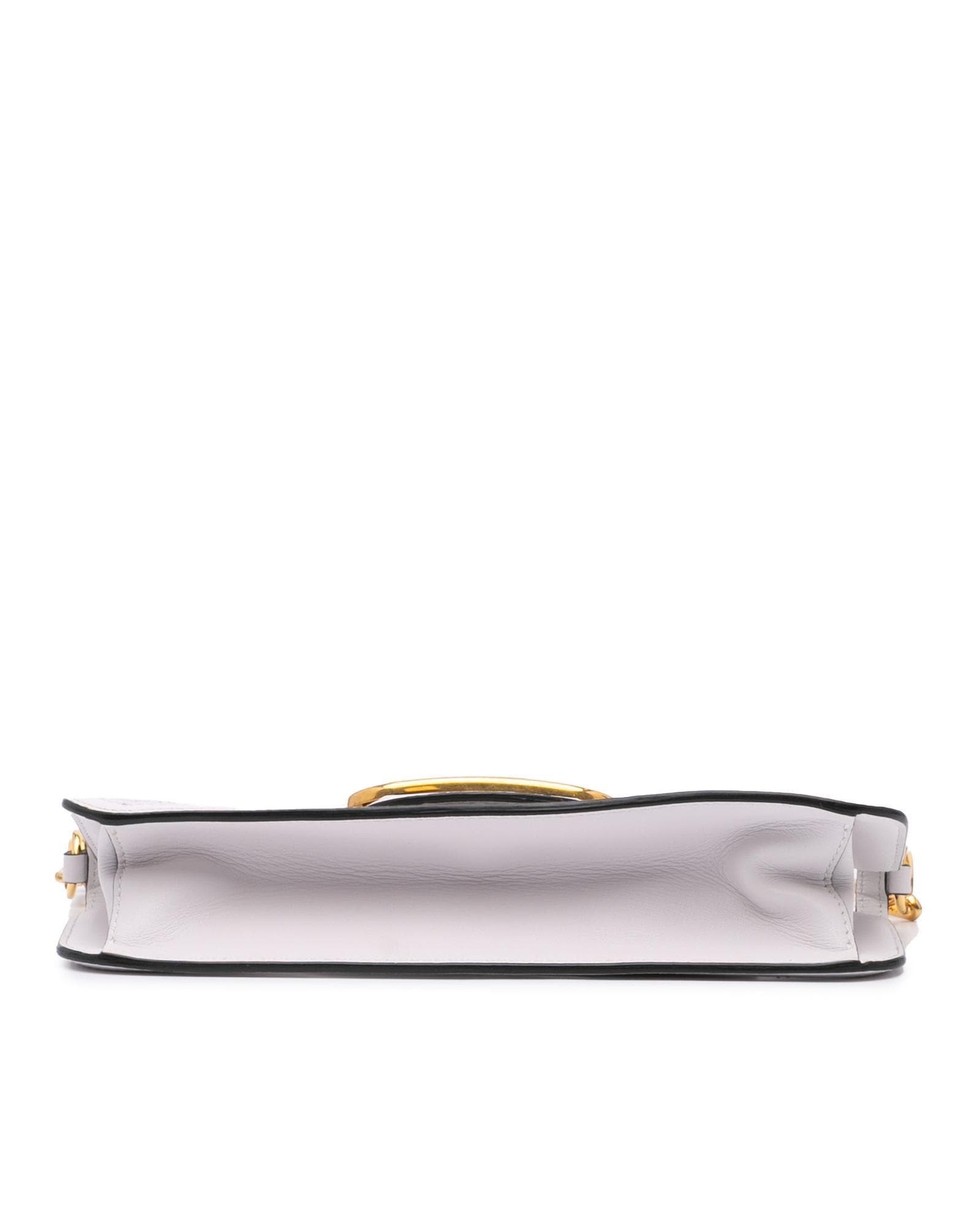 Valentino Preloved Roman Stud Shoulder Bag Wo - White Satchel image 3