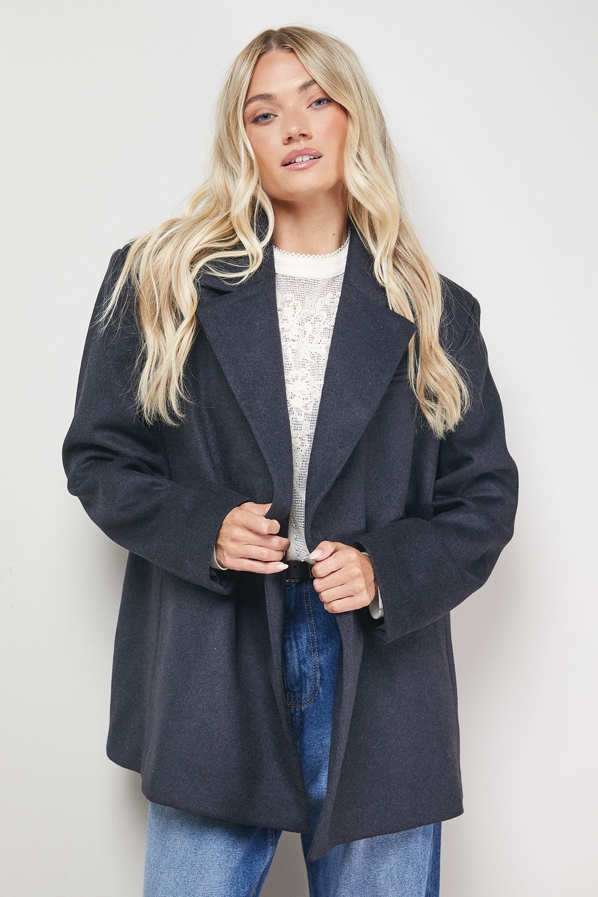 Oasis Relaxed Blazer Coat Black image 3