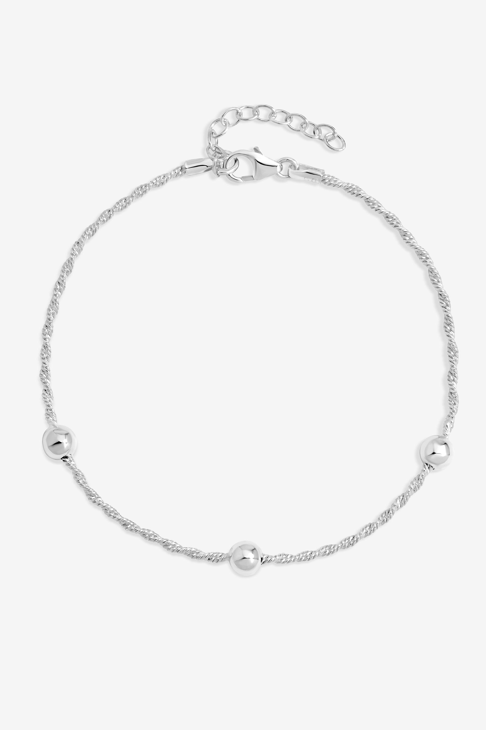 Simply Silver Sterling Silver 925 Polished Station Allway Bracelet image 1