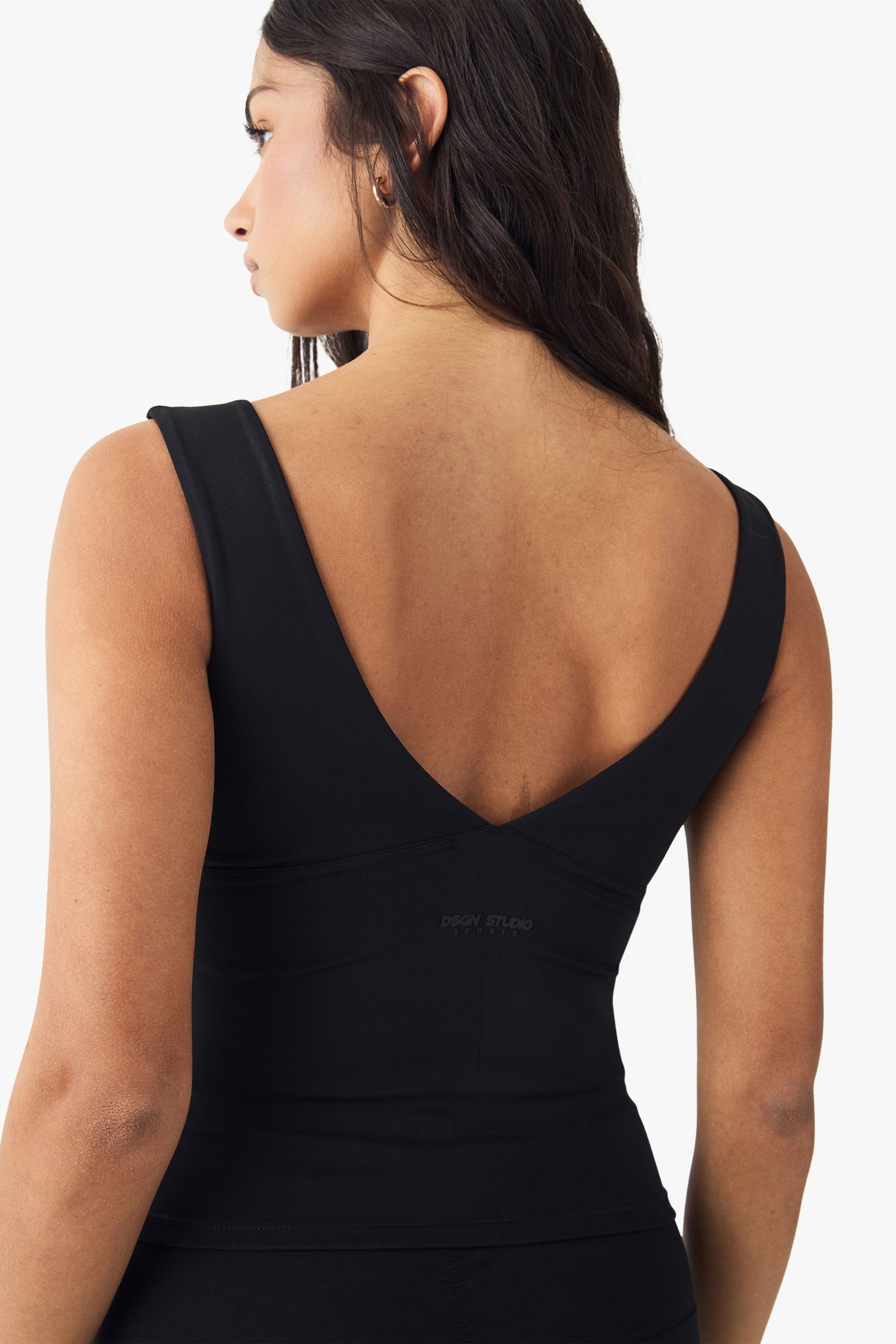 DSGN Studio DSGN Studio Ultra Sculpt Wrap Front Padded Vest Top Black image 2