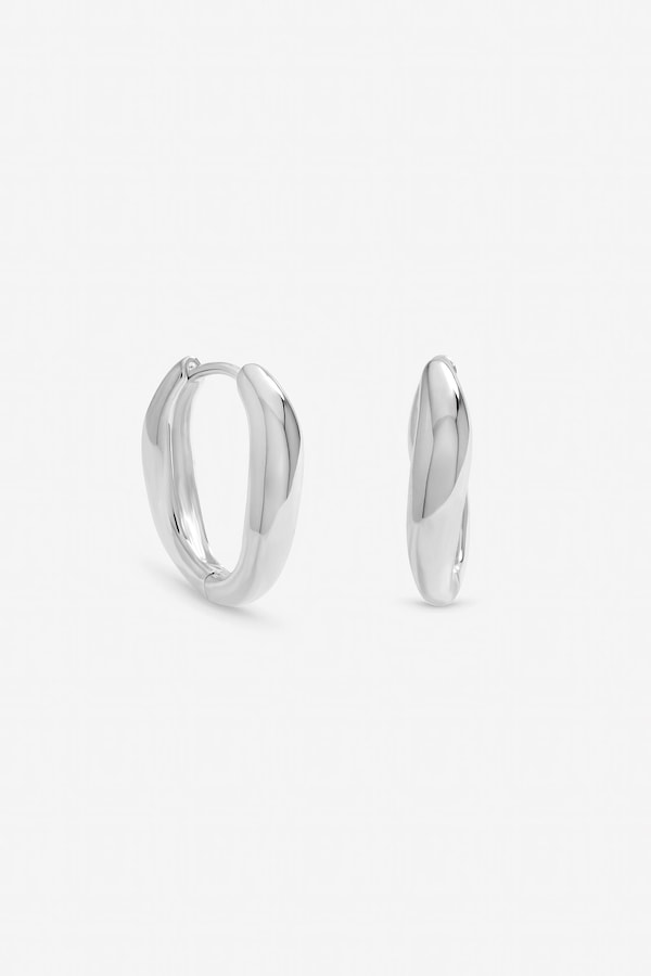 Inicio Sterling Silver Plated Polished Fluid Twist Hoops