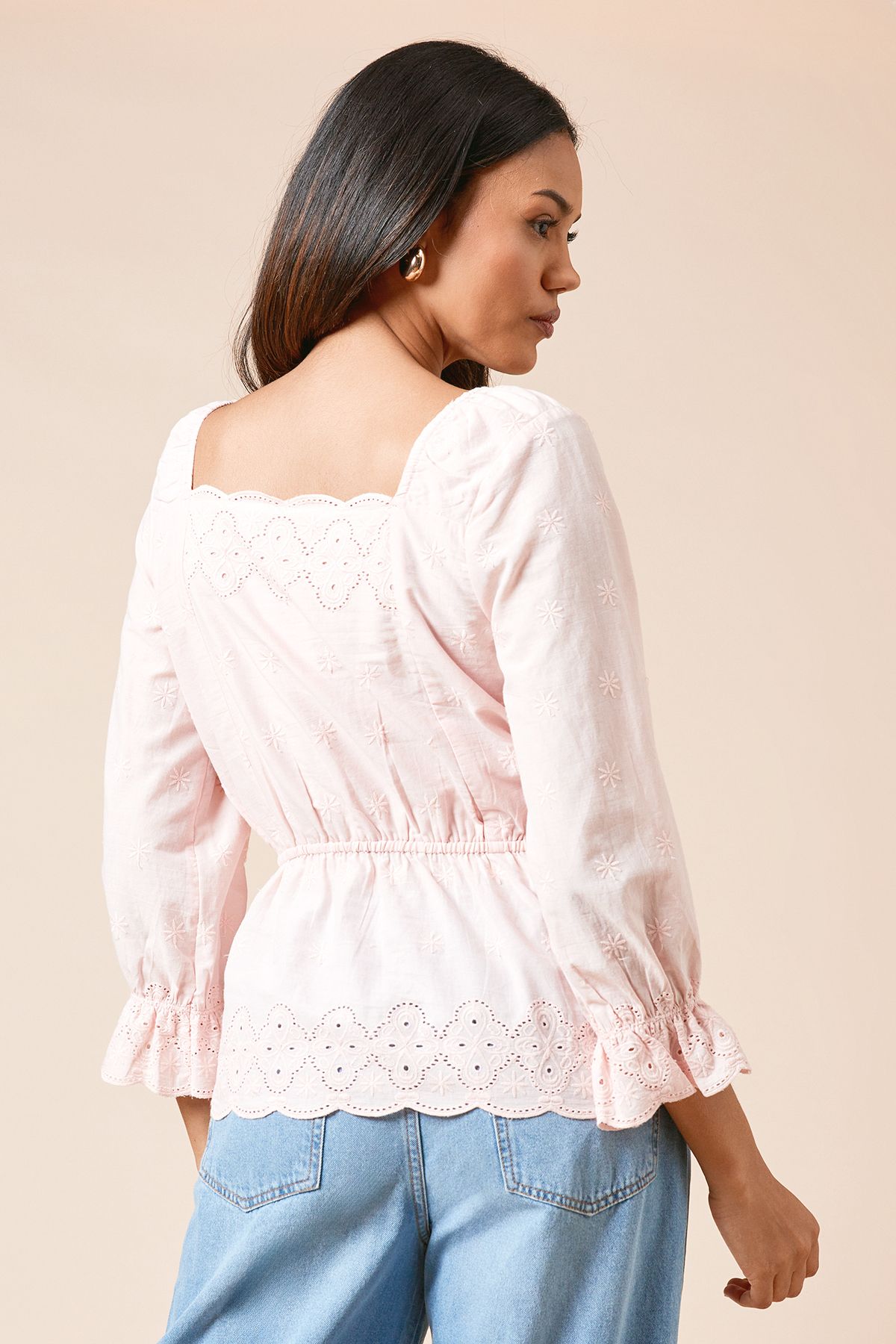 Dorothy Perkins Embroidered Long Sleeve Blouse Pink image 3