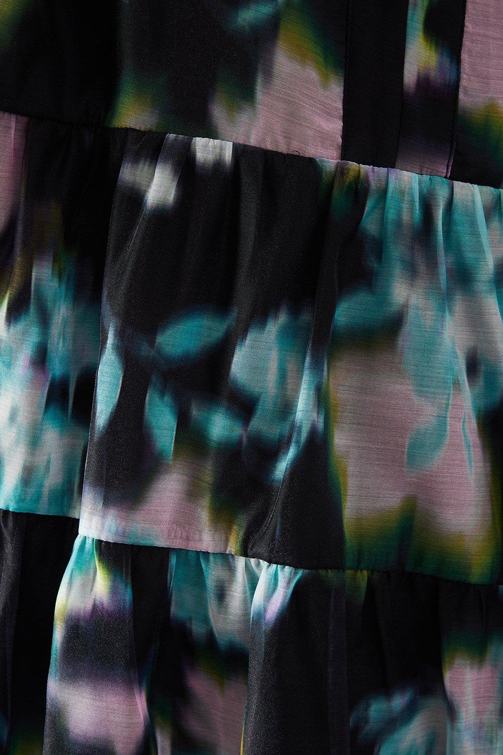 Warehouse Floral Print Organza Smock Dress Multi image 5