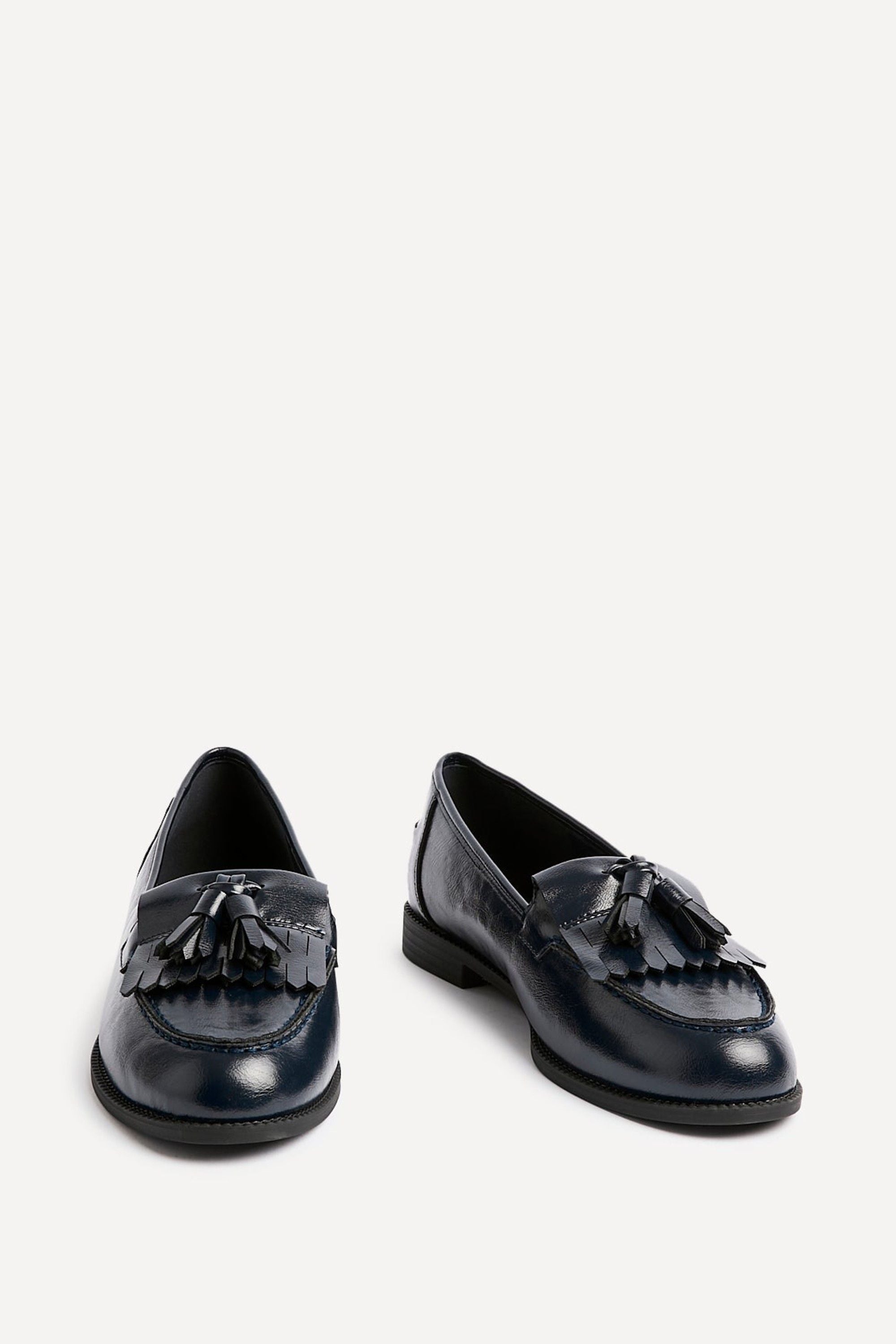 Linzi Rosemary Navy Faux Leather Classic Slip On Loafer image 3