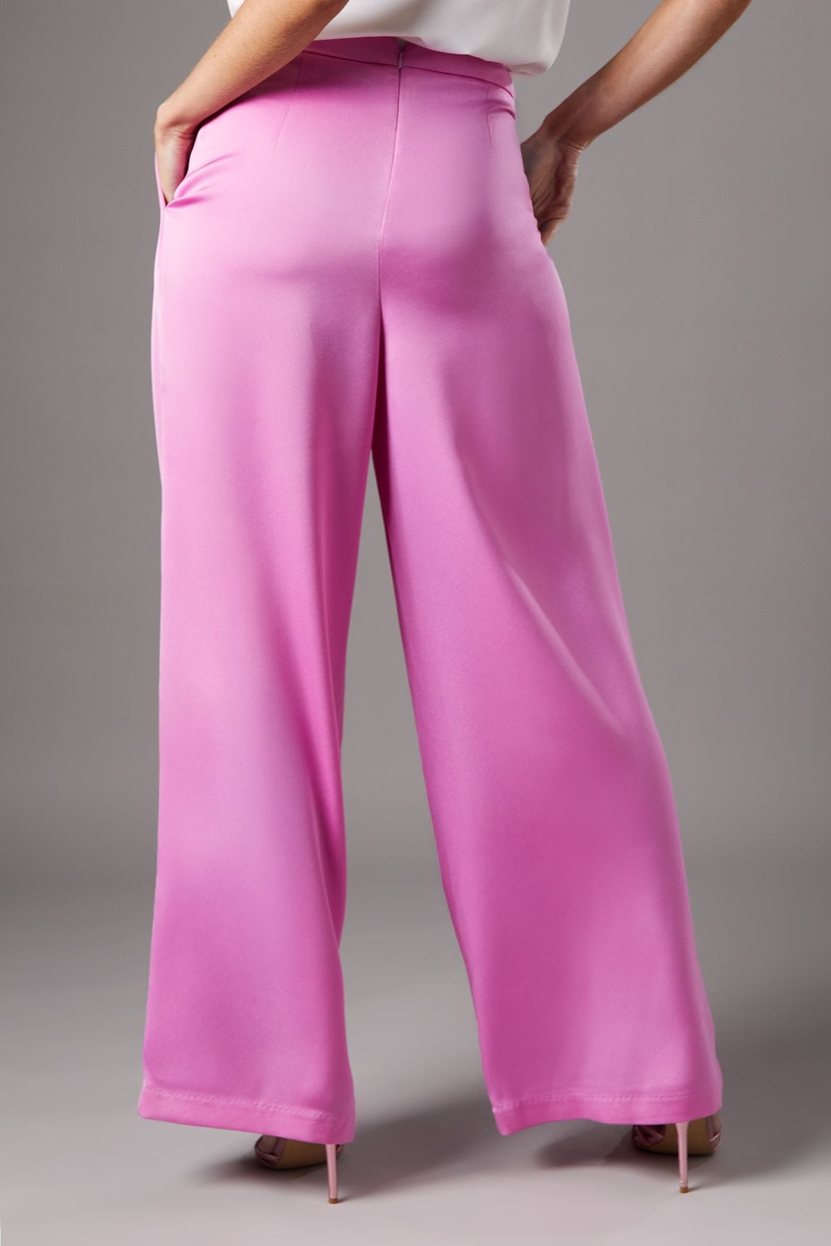 Coast Satin Flare Trouser Magenta image 3