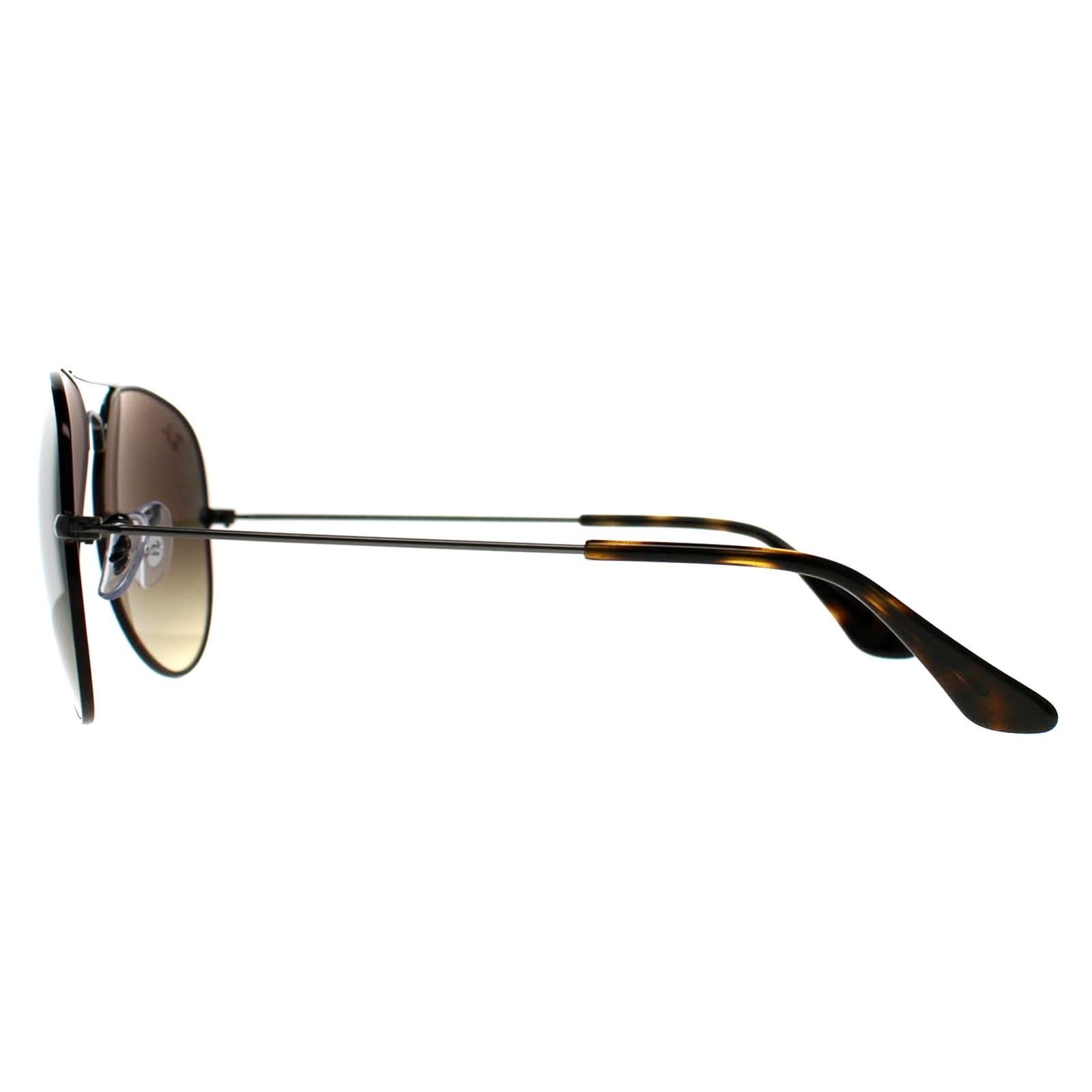 Ray-Ban Aviator Polished Havana On Gunmetal Brown Vintage Gradient Black Aviator 3025 image 3