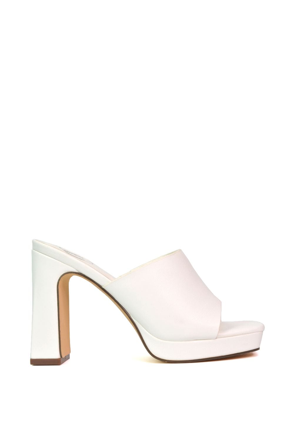 XY London 'Presley' Square Toe Strappy Platform Block High Heel Mule Sandals