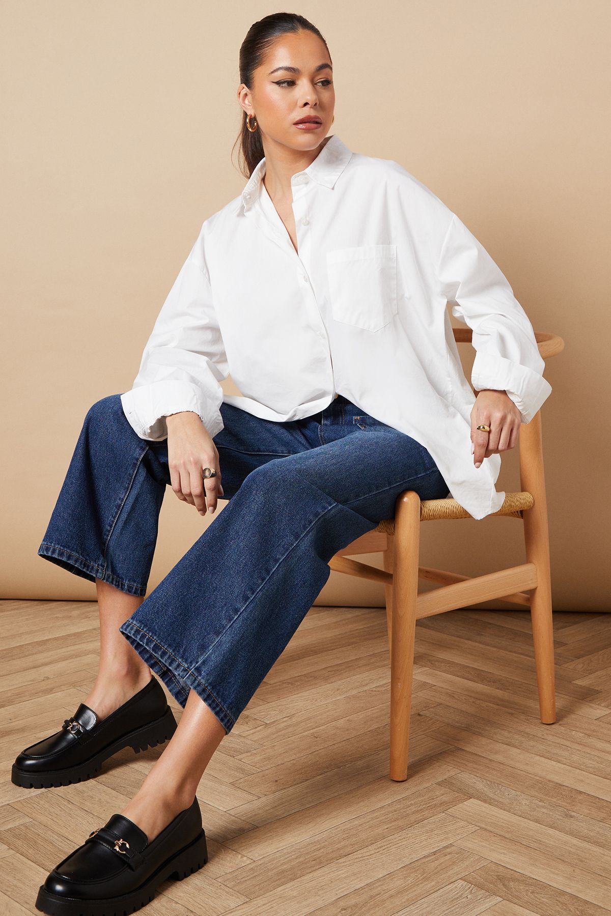 Oasis Zerrith Faux Leather Snaffle Detail Chunky Loafers Black image 2